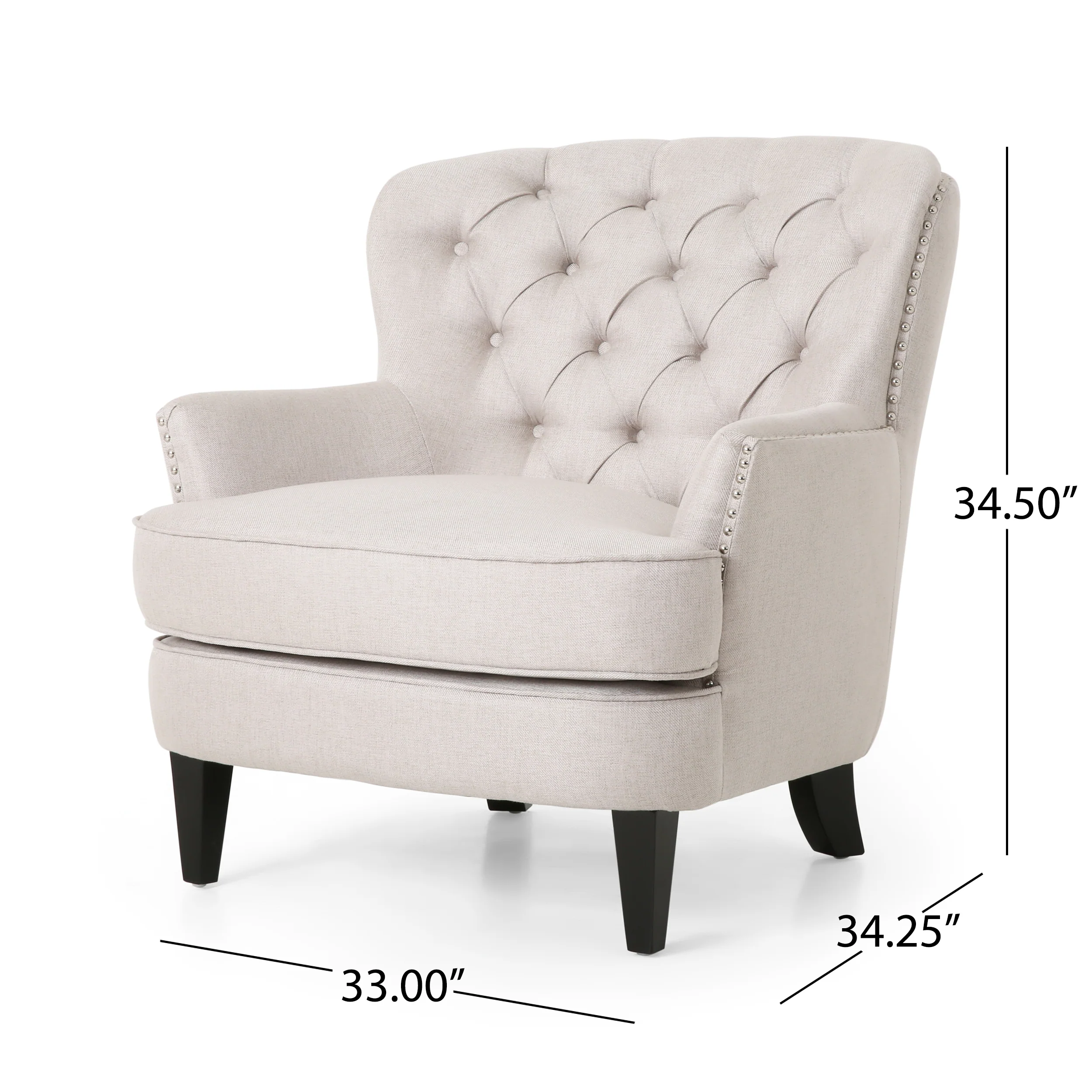 Jaxen Contemporary Tufted Fabric Club Chair and Ottoman Set - furnishings