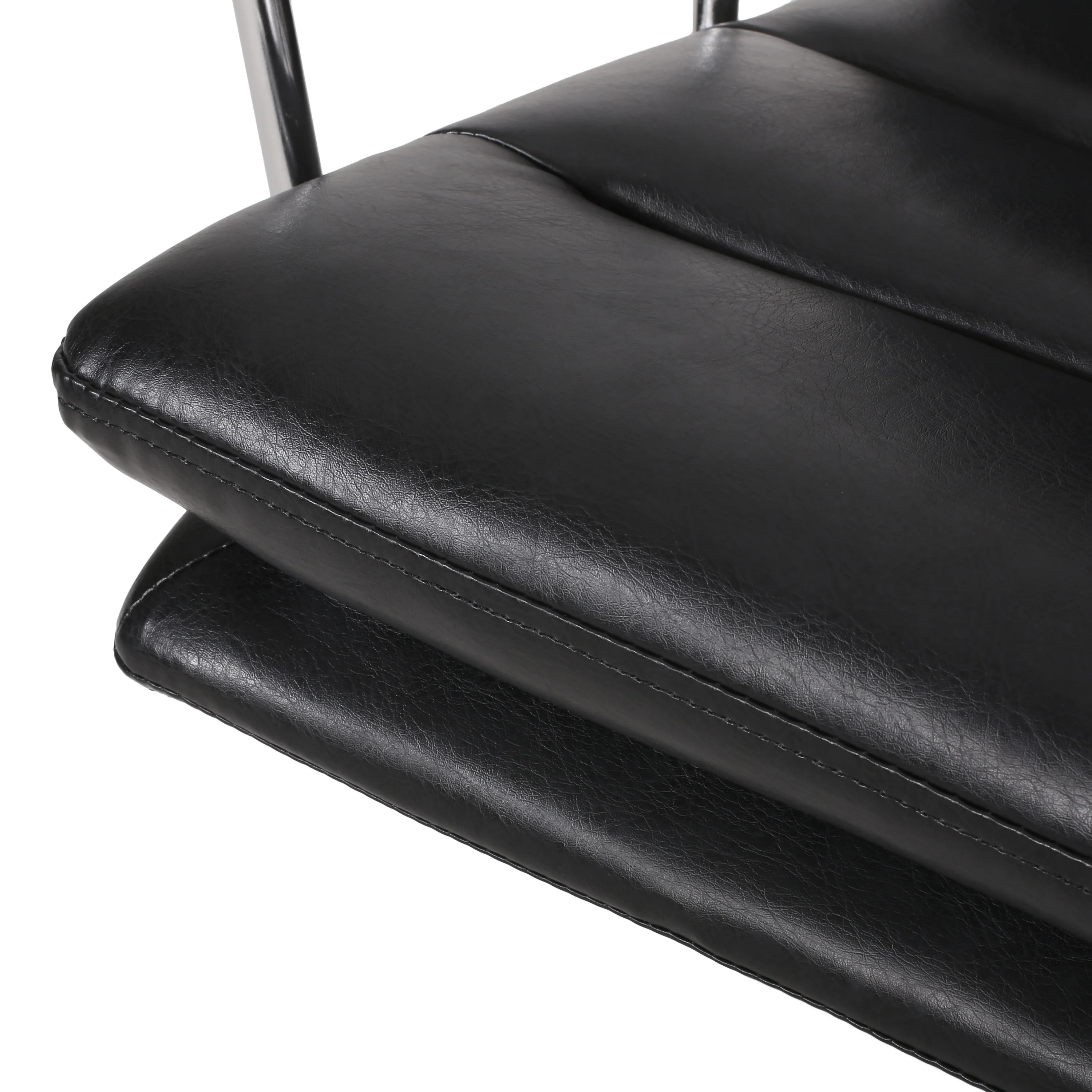 Gould Contemporary Faux Leather Channel Stitch Swivel Office Chair - furnishings