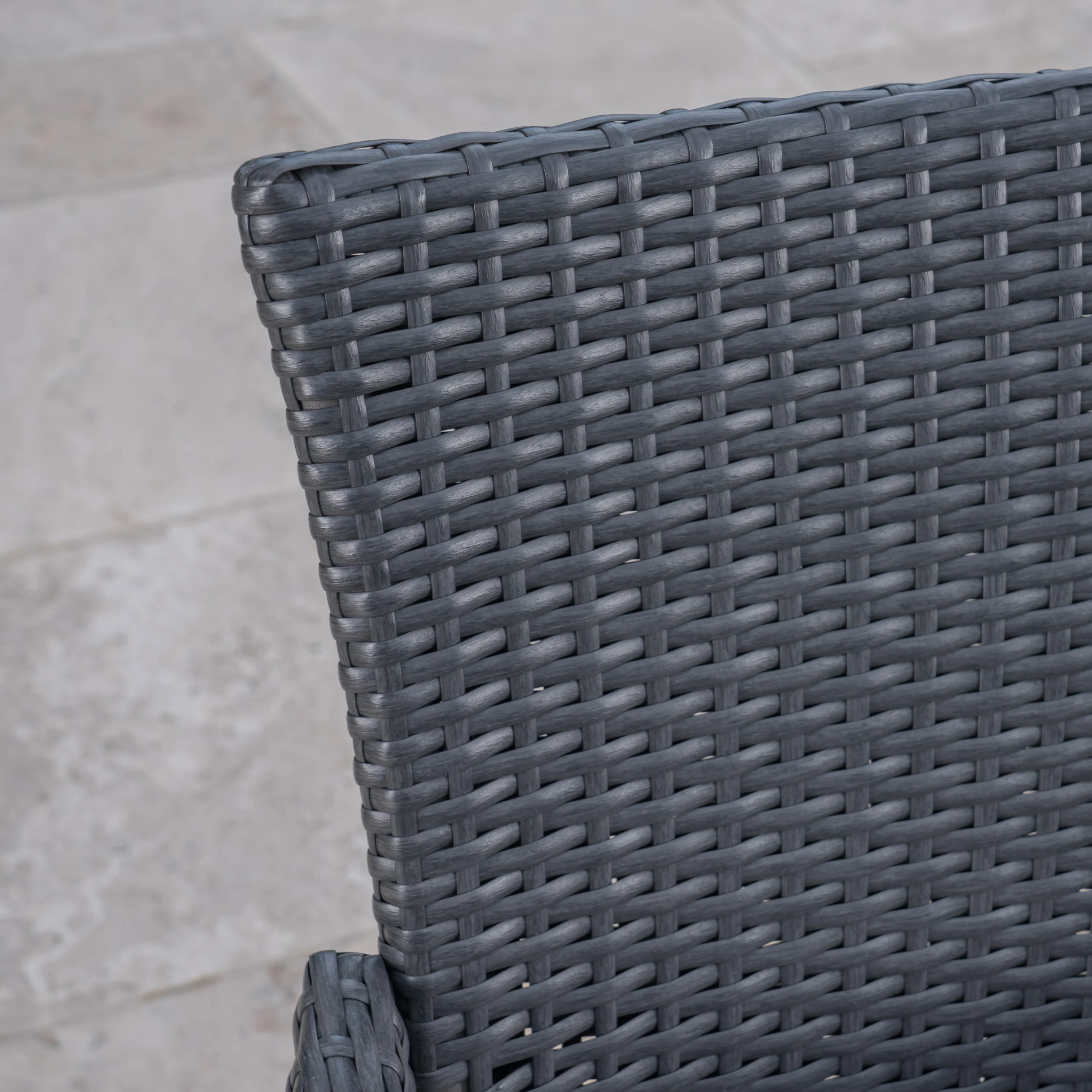Delilah Outdoor 7 Piece Wicker Hexagon Dining Set with Stacking Chairs - furnishings