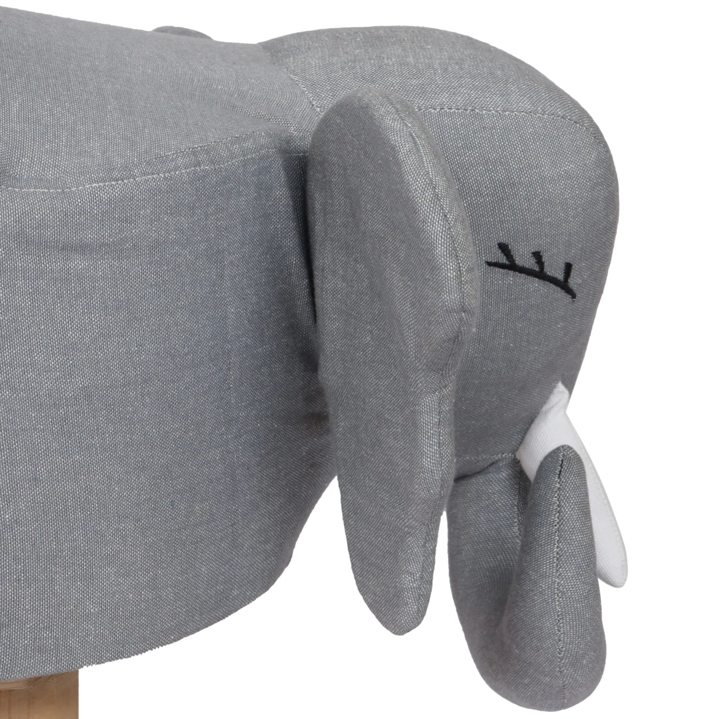 Yossef Contemporary Fabric Upholstered Elephant Ottoman - furnishings