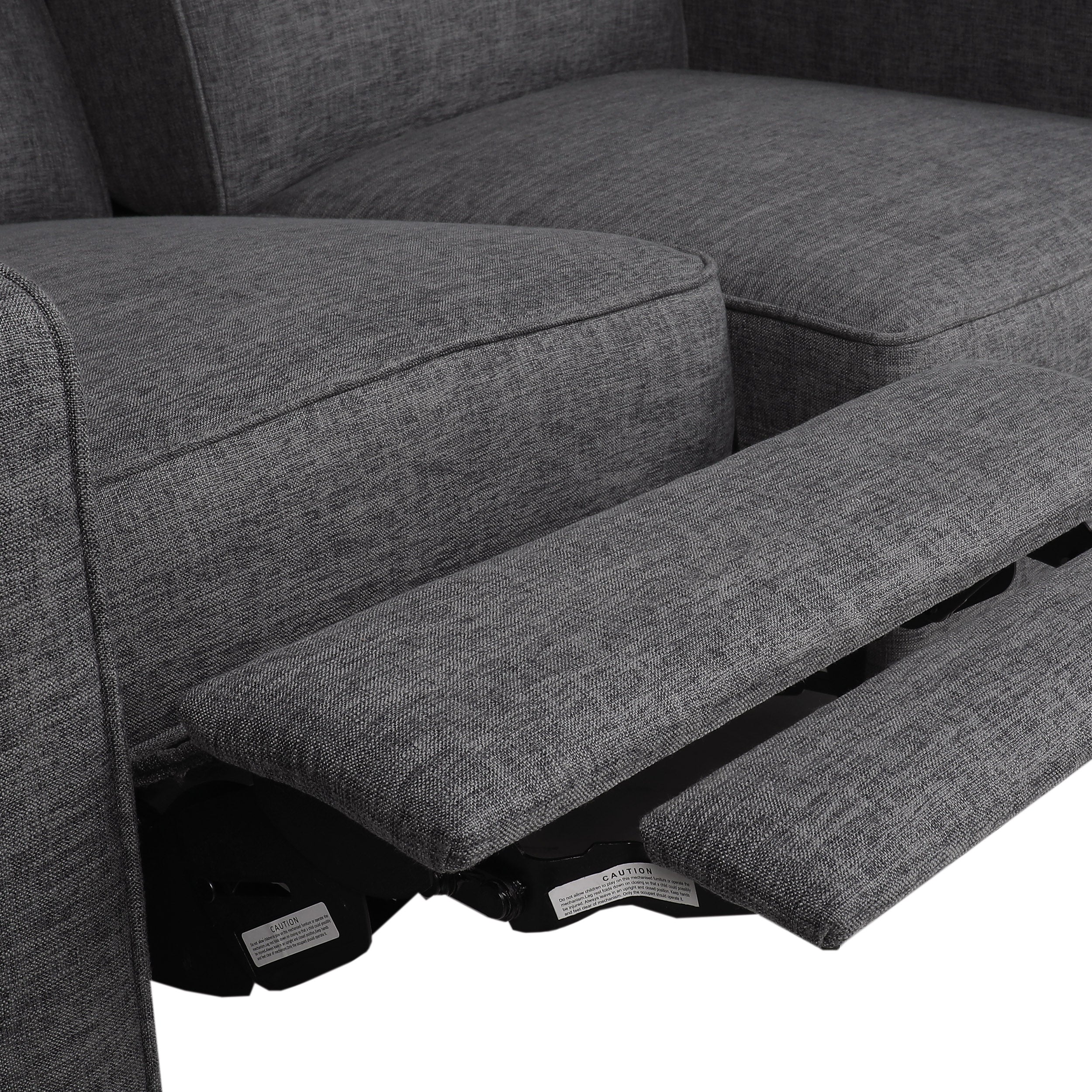 Manville Contemporary Tufted Loveseat Pushback Recliner - furnishings