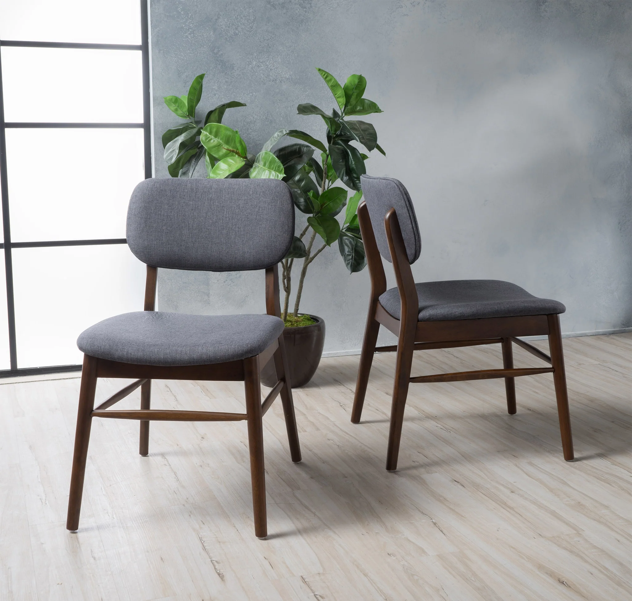 Beatrice Mid Century Wood Finish Dining Chairs (Set of 2) - furnishings