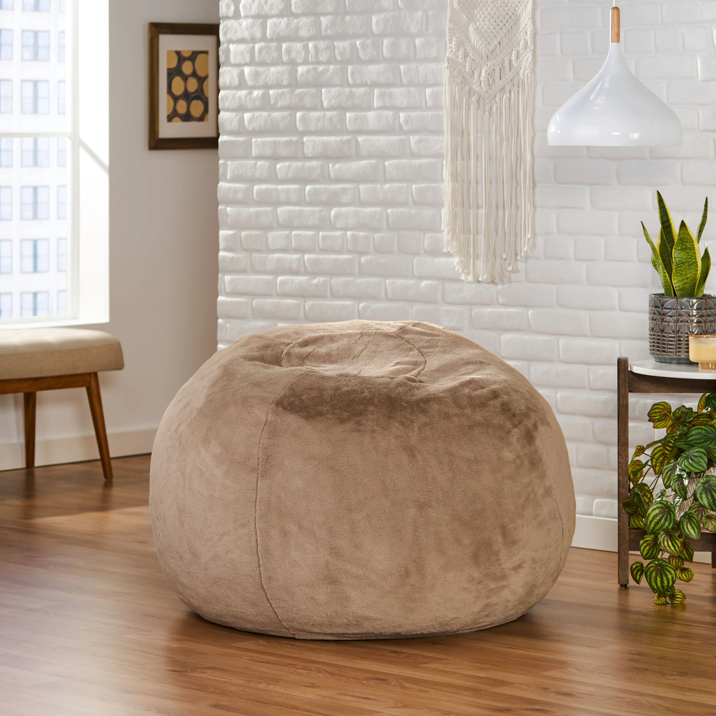 McCoy Modern Glam 3 Foot Faux Fur Bean Bag - furnishings