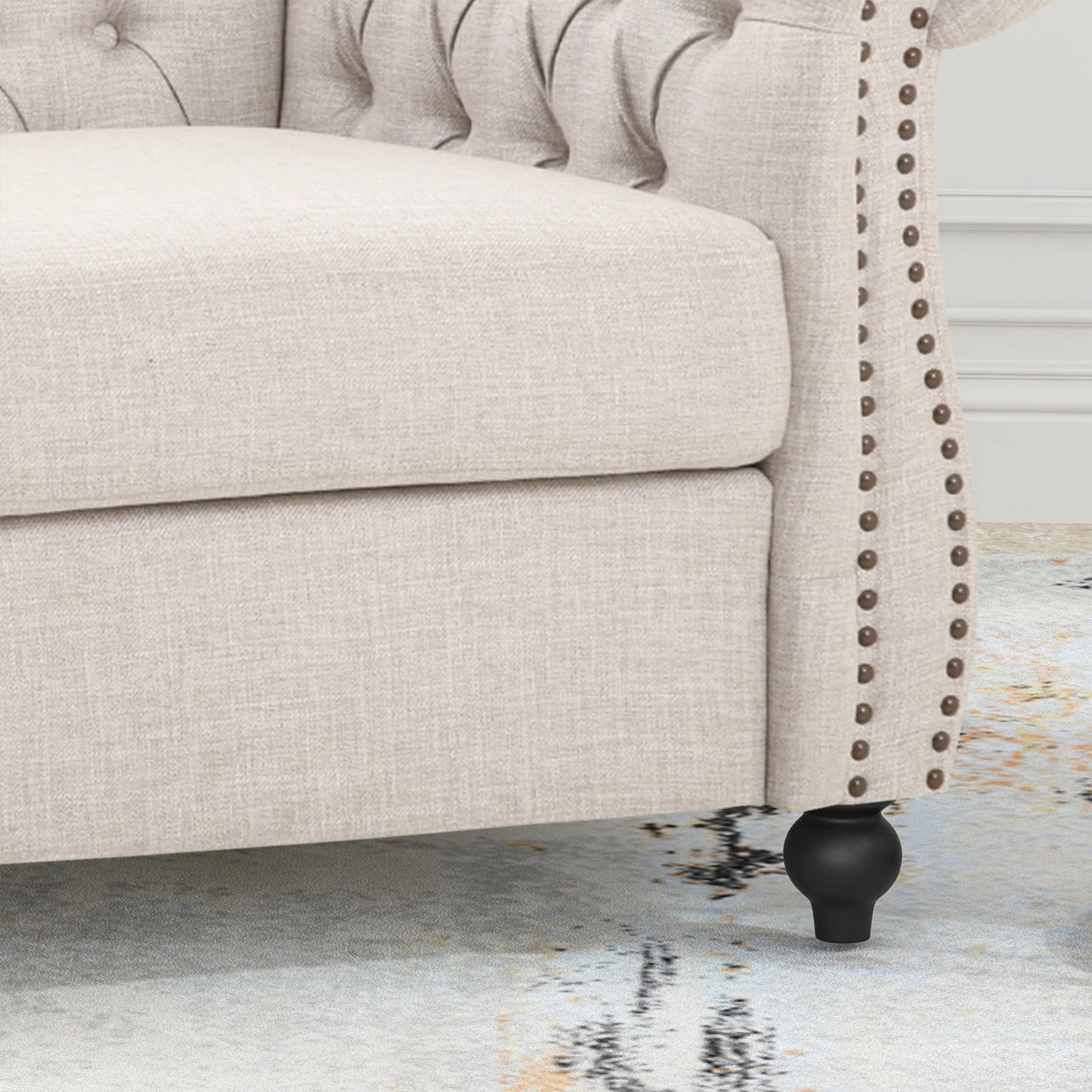 Galilea Chesterfield Fabric Club Chair - furnishings