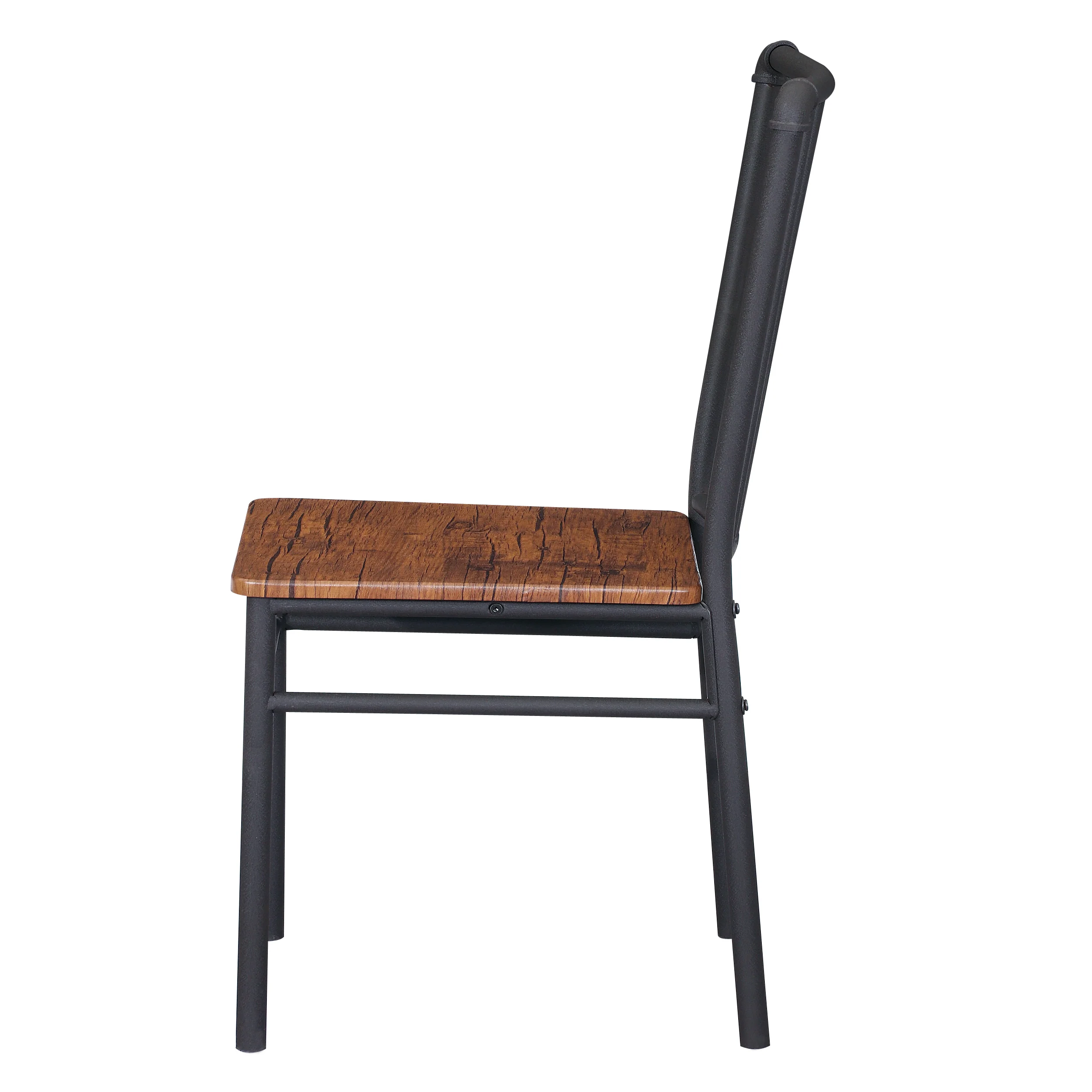 Lucas Industrial Textured Brown Steel and Wood Finished Chairs (Set of 2) - furnishings