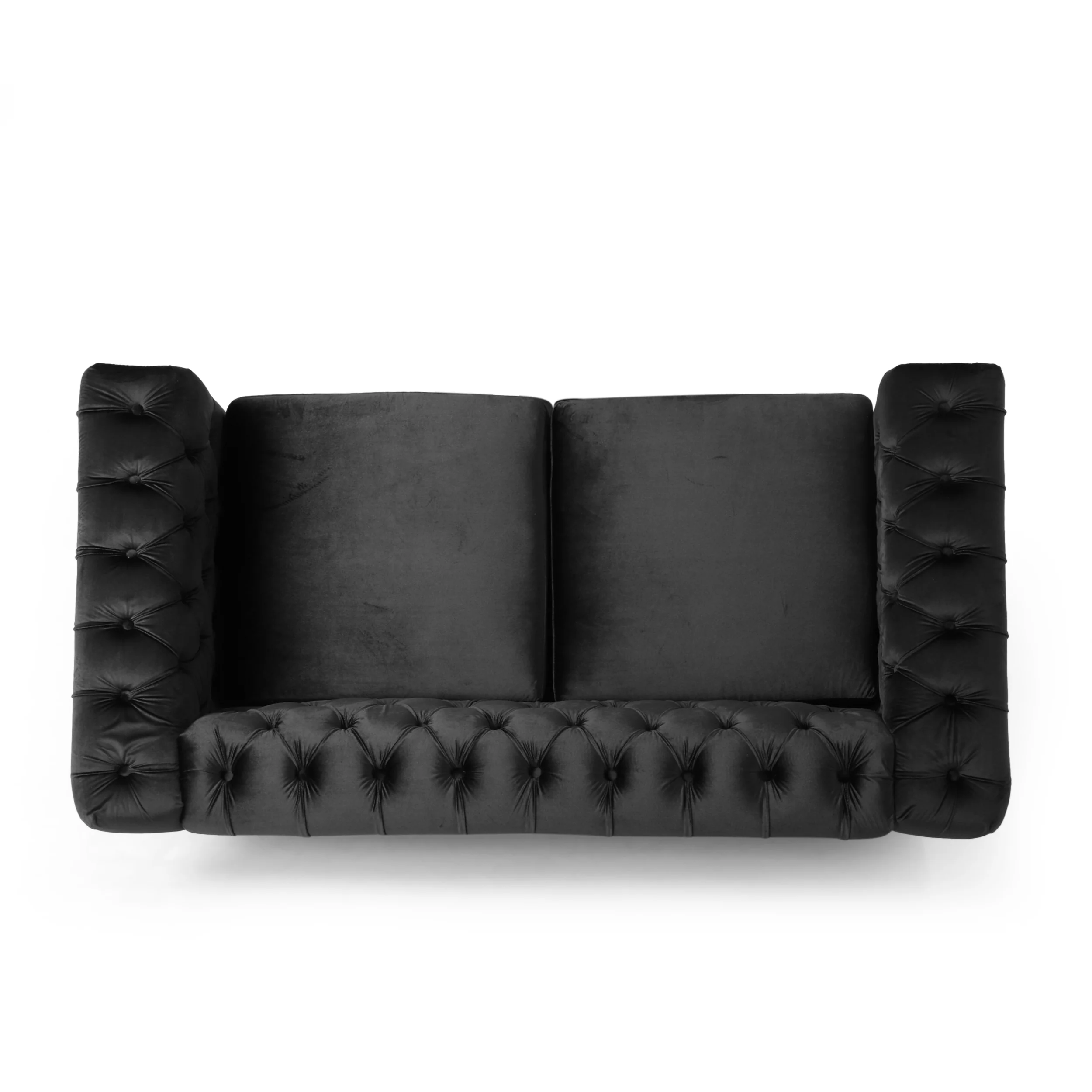 Timber Modern Glam Tufted Loveseat with Nailhead Trim - furnishings