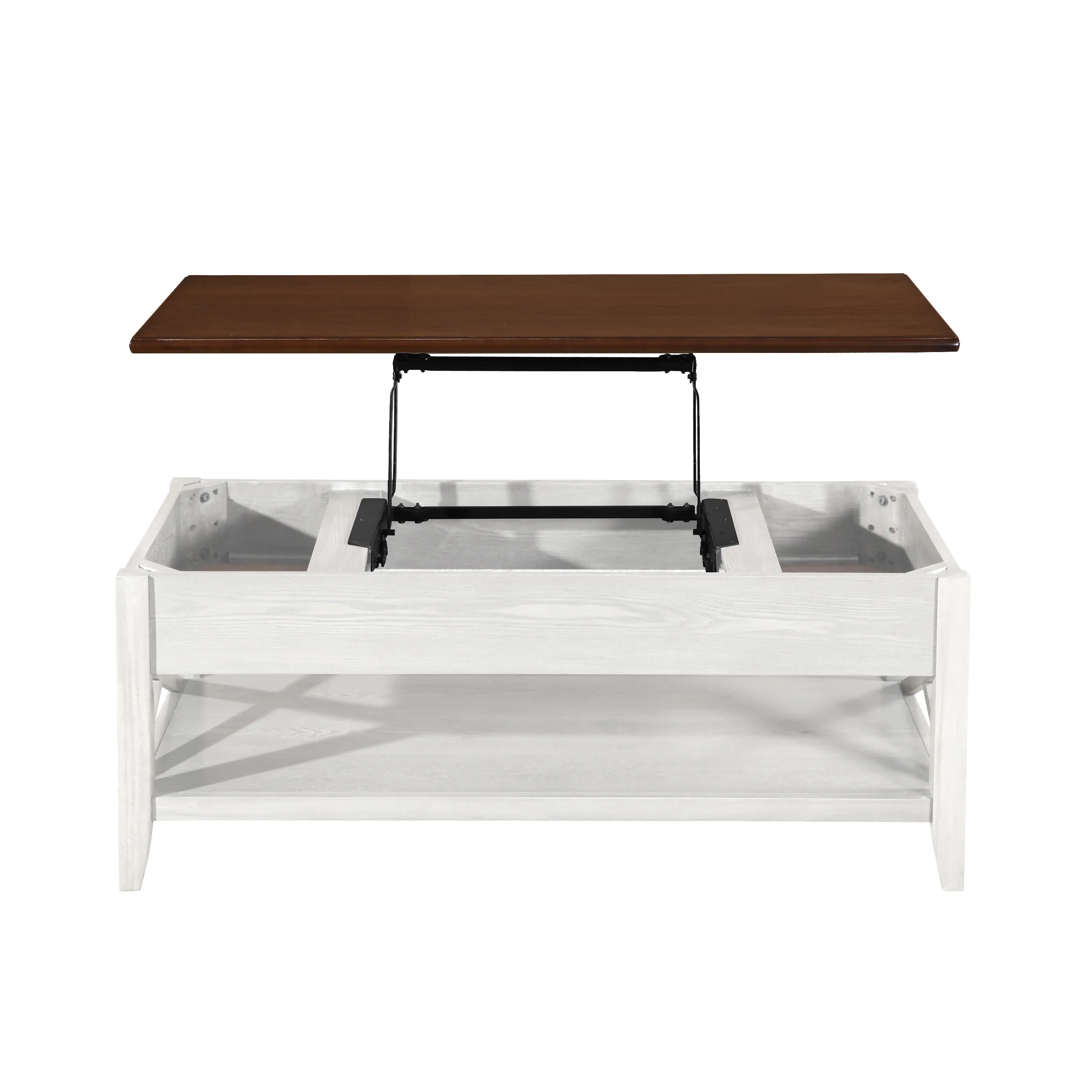 Laurel Luke Farmhouse Faux Wood Lift Top Coffee Table - furnishings