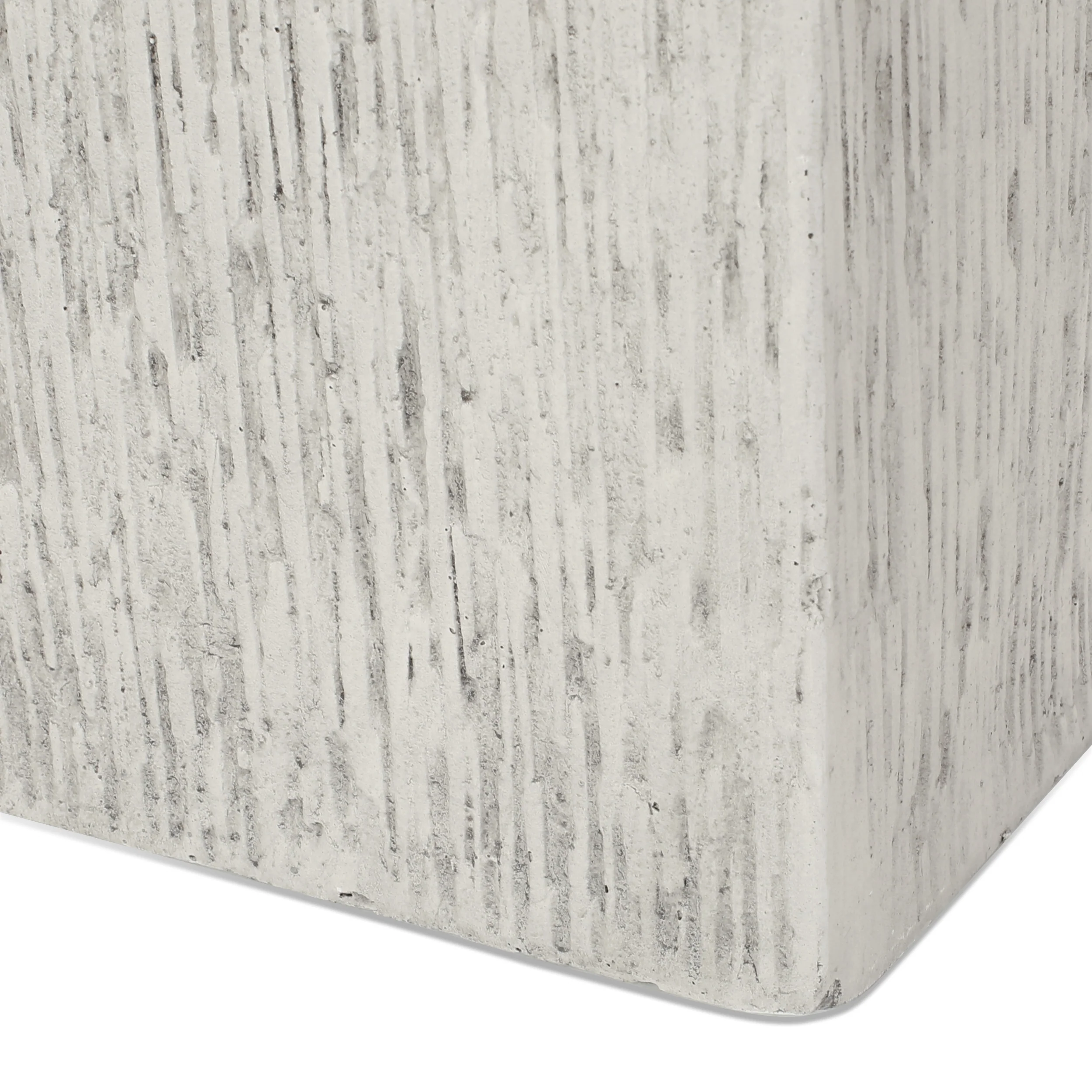 Severino Outdoor Small and Large Cast Stone Planter Set, Antique White - furnishings