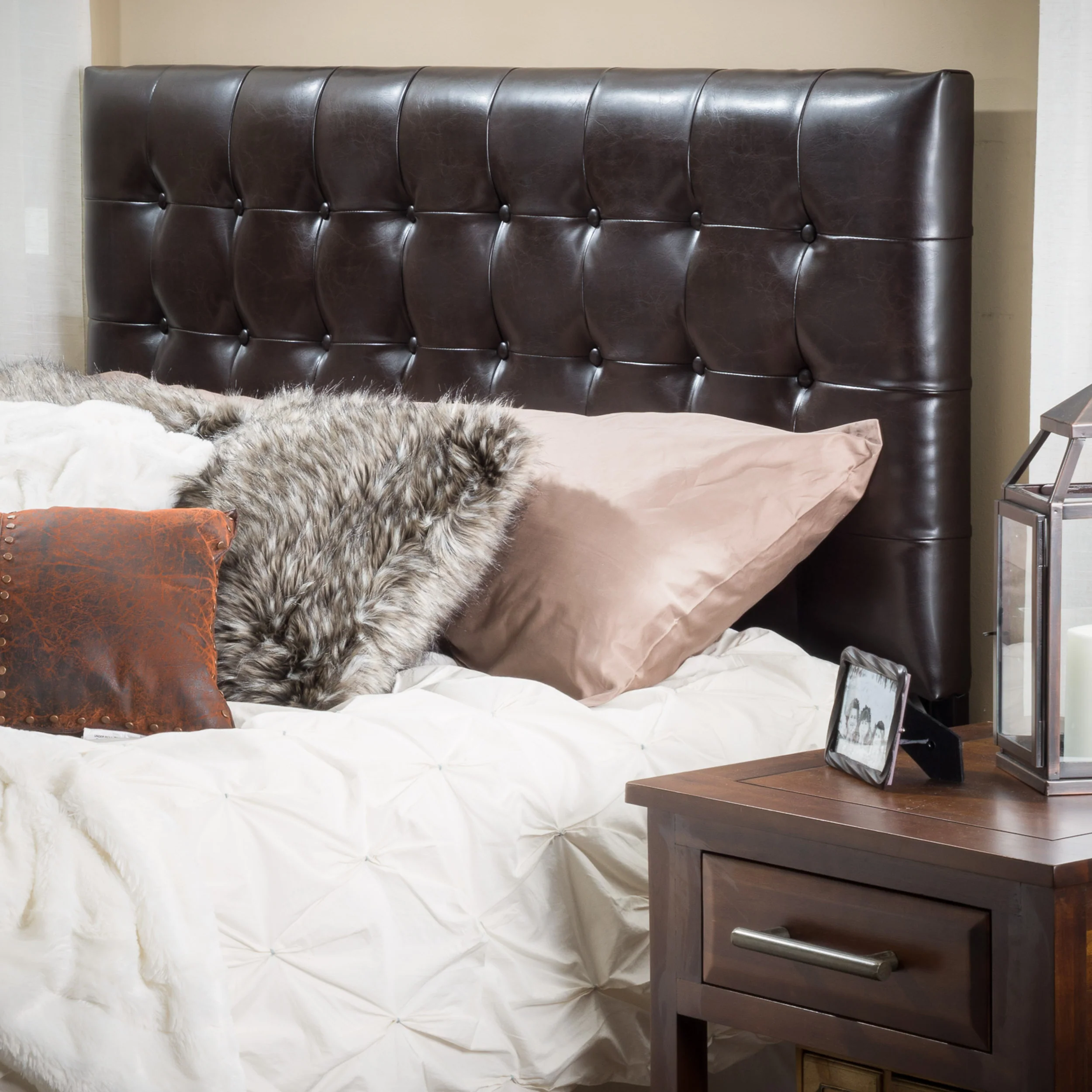 Lansing Queen/Full Brown Leather Headboard - furnishings