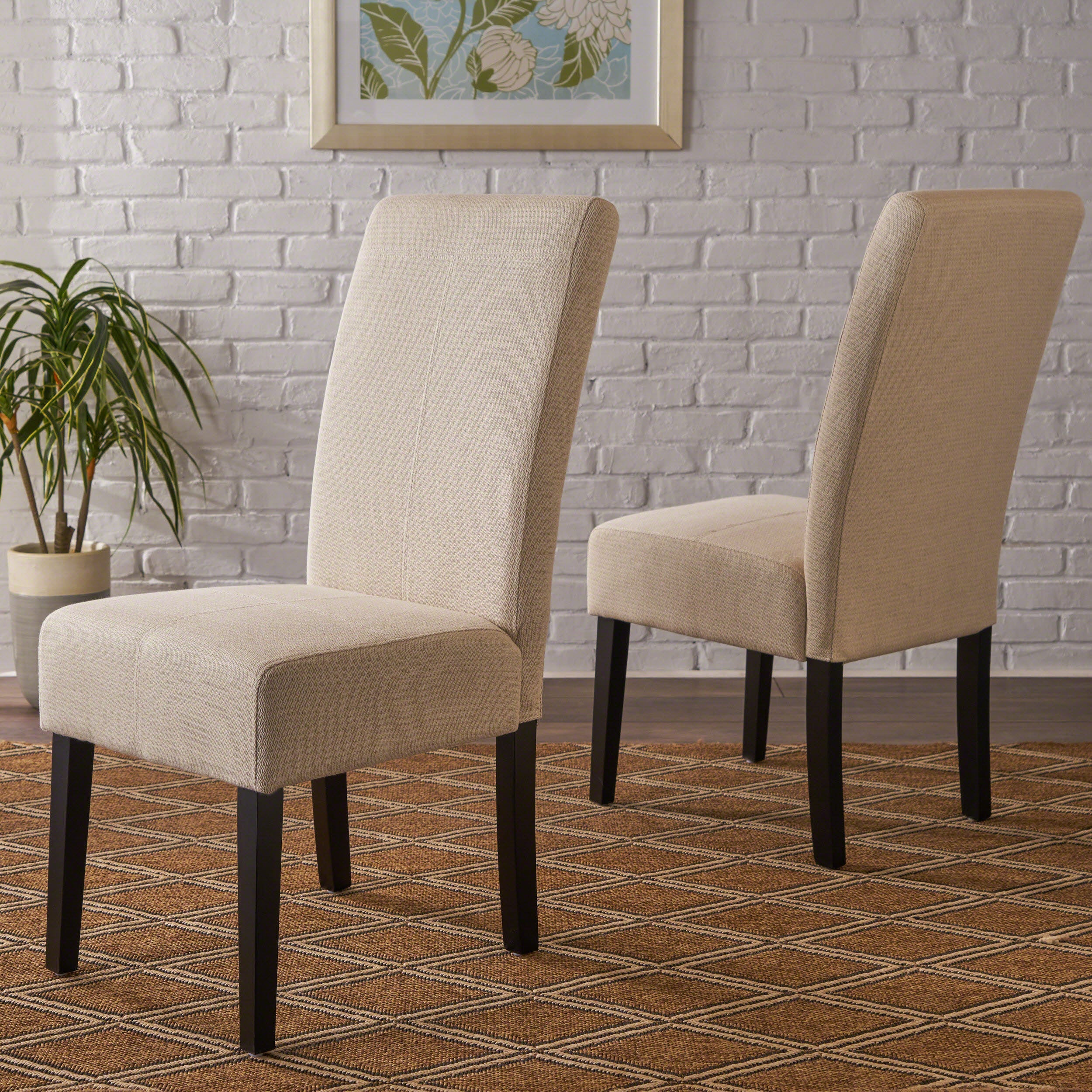 Araducan Beige Fabric Dining Chair (Set of 2) - furnishings