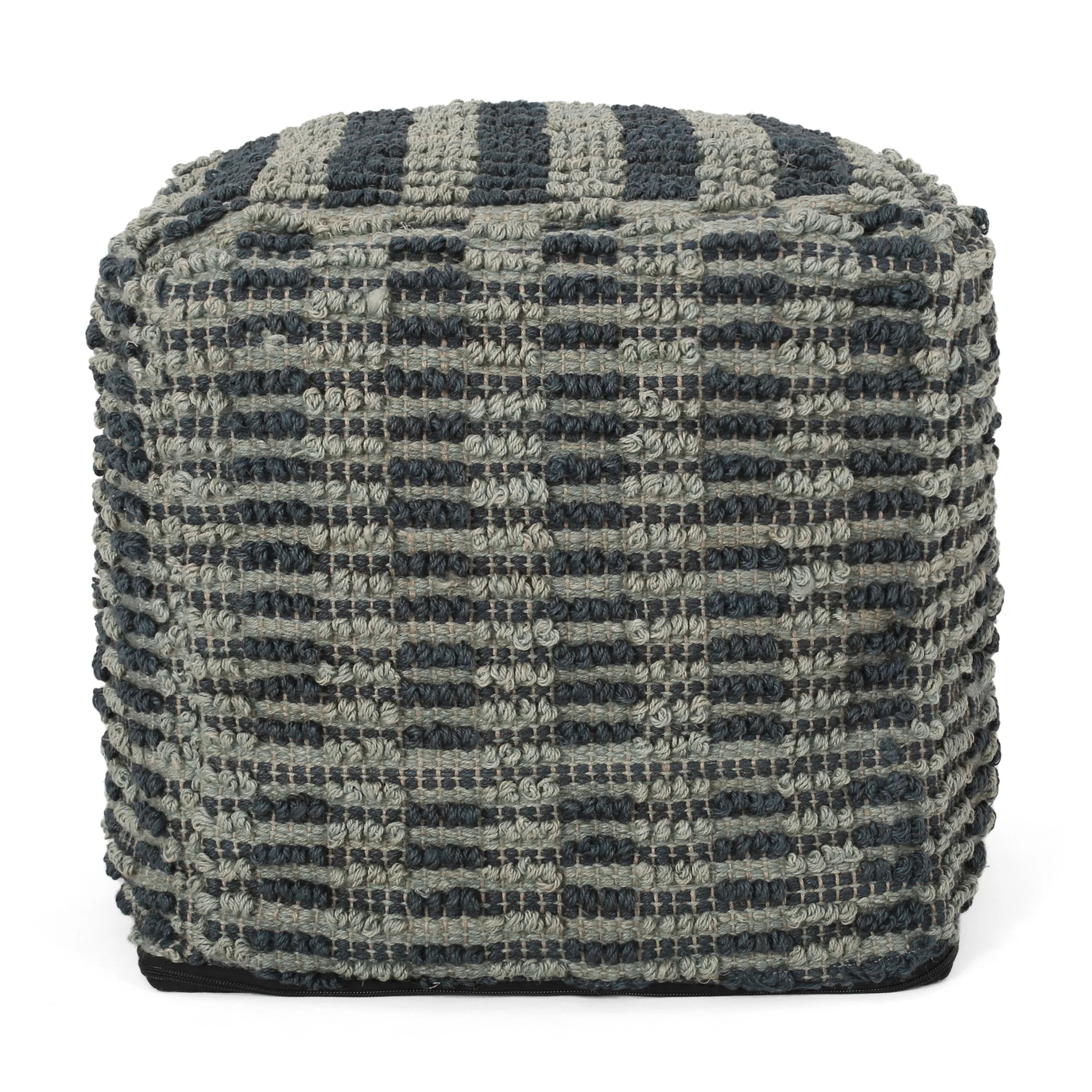 Haji Boho Fabric Cube Pouf - furnishings