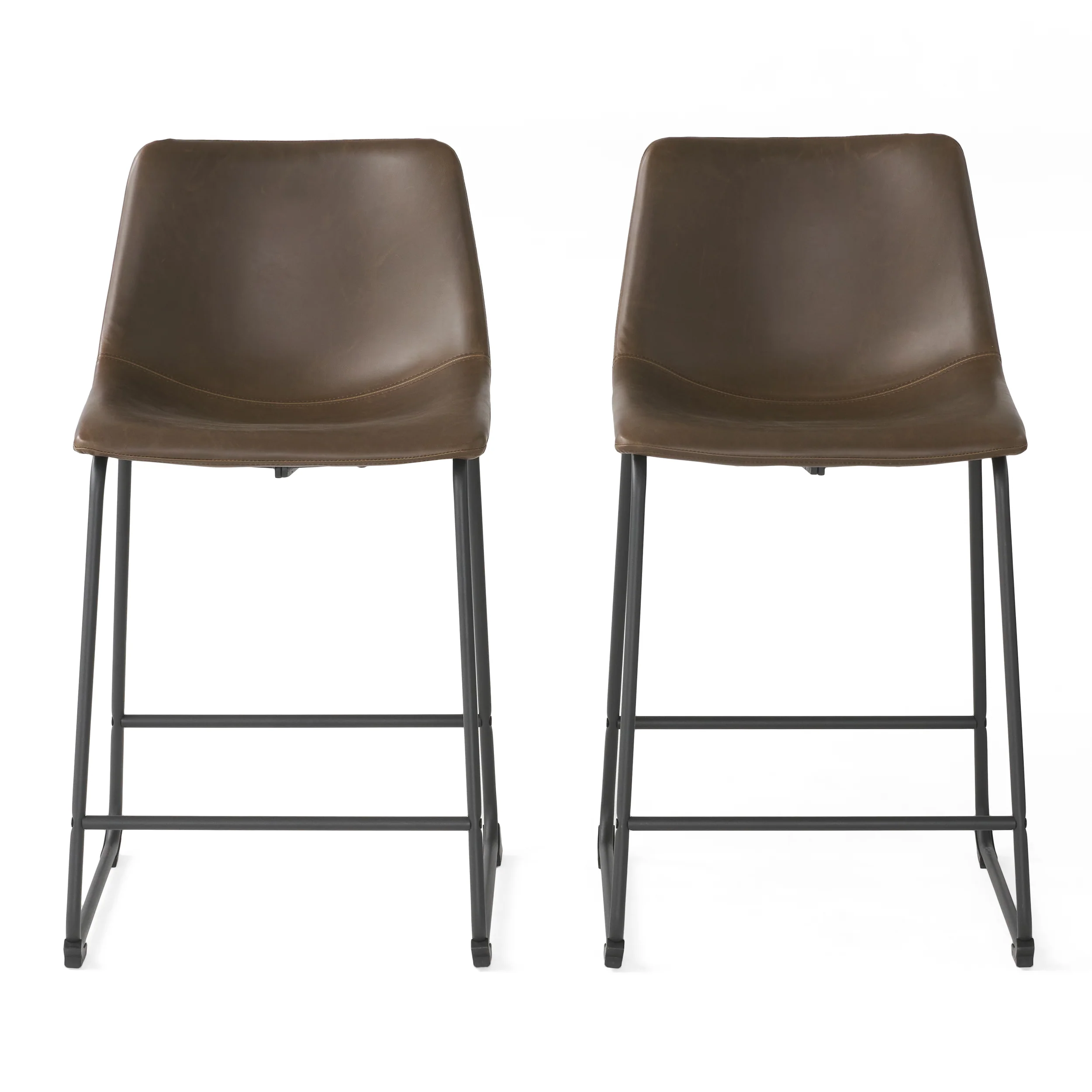 Idash Vintage Style Brown 24-Inch Counter Stool (Set of 2) - furnishings