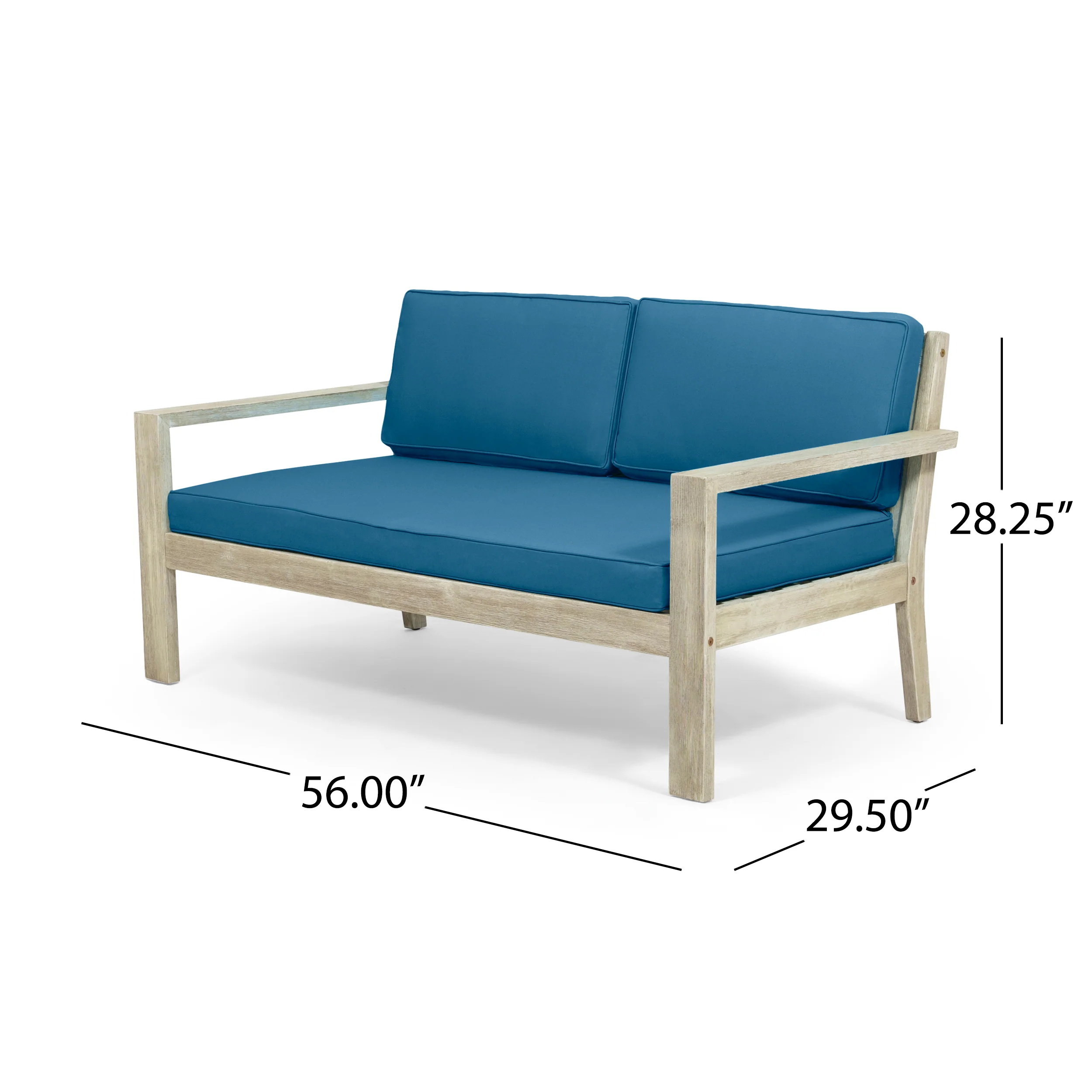 Dominic Outdoor 4 Seater Acacia Wood Chat Set with Cushions - furnishings