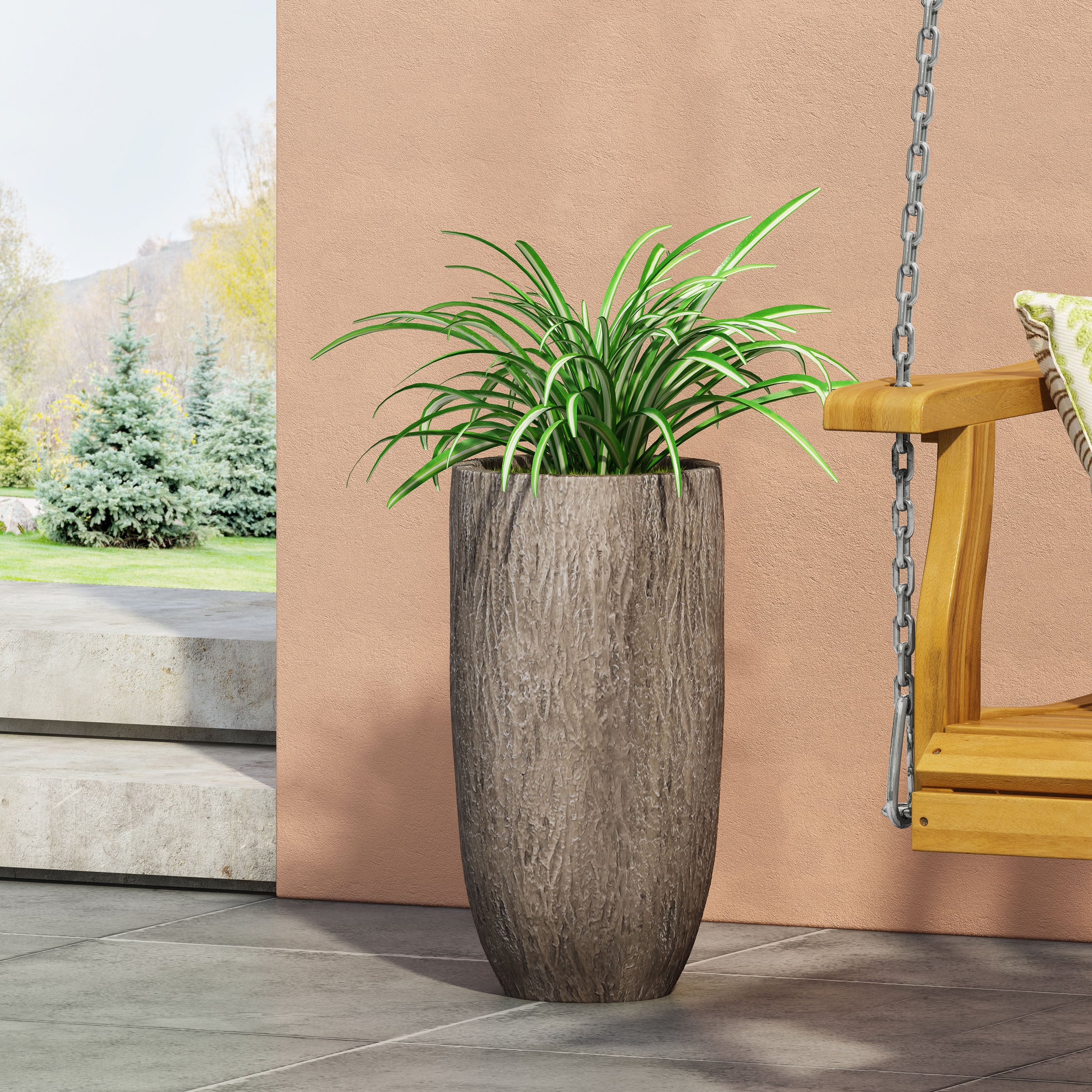 Moreno Outdoor Cast Stone Planter - furnishings