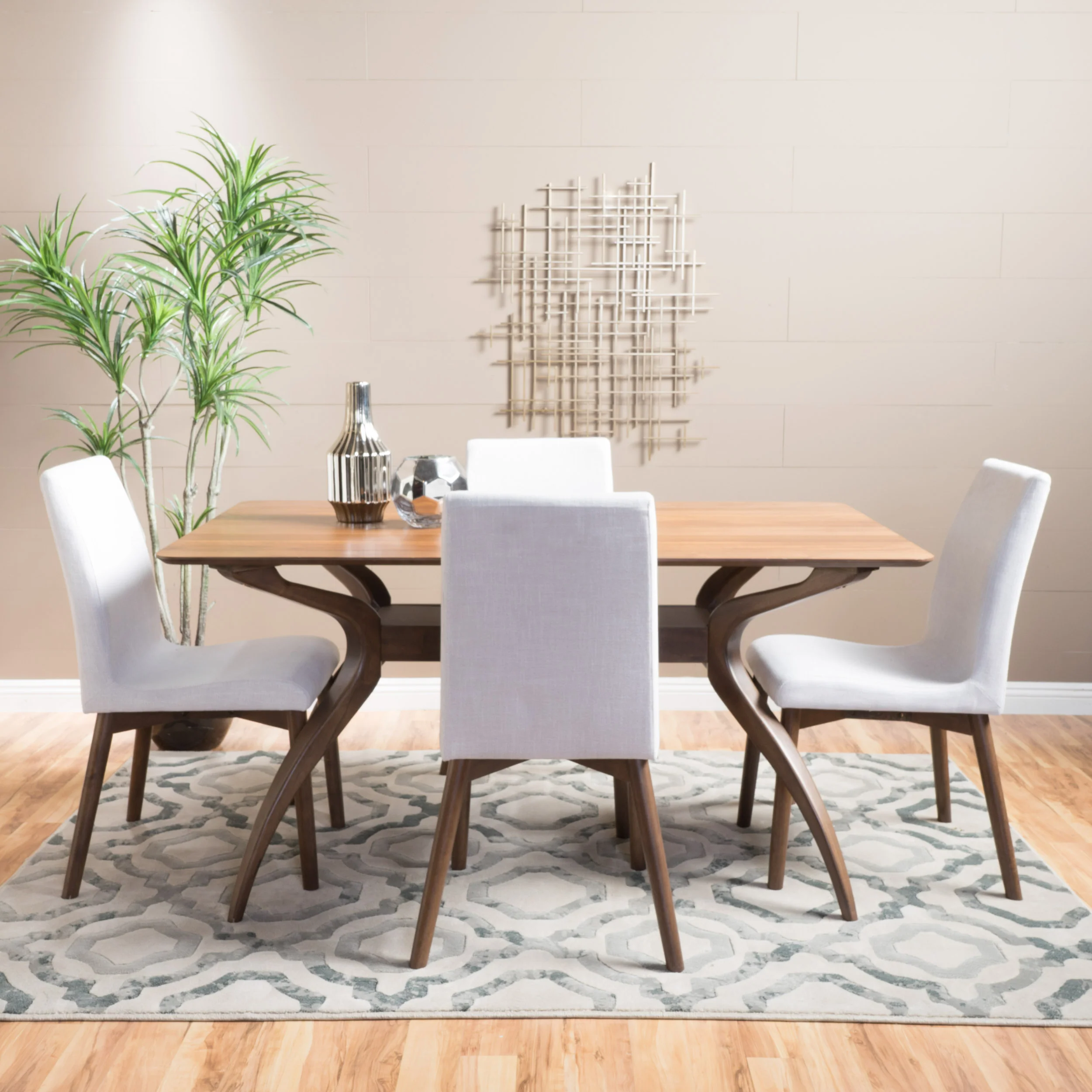 Katherine Mid-Century Modern 5 Piece Dining Set - furnishings