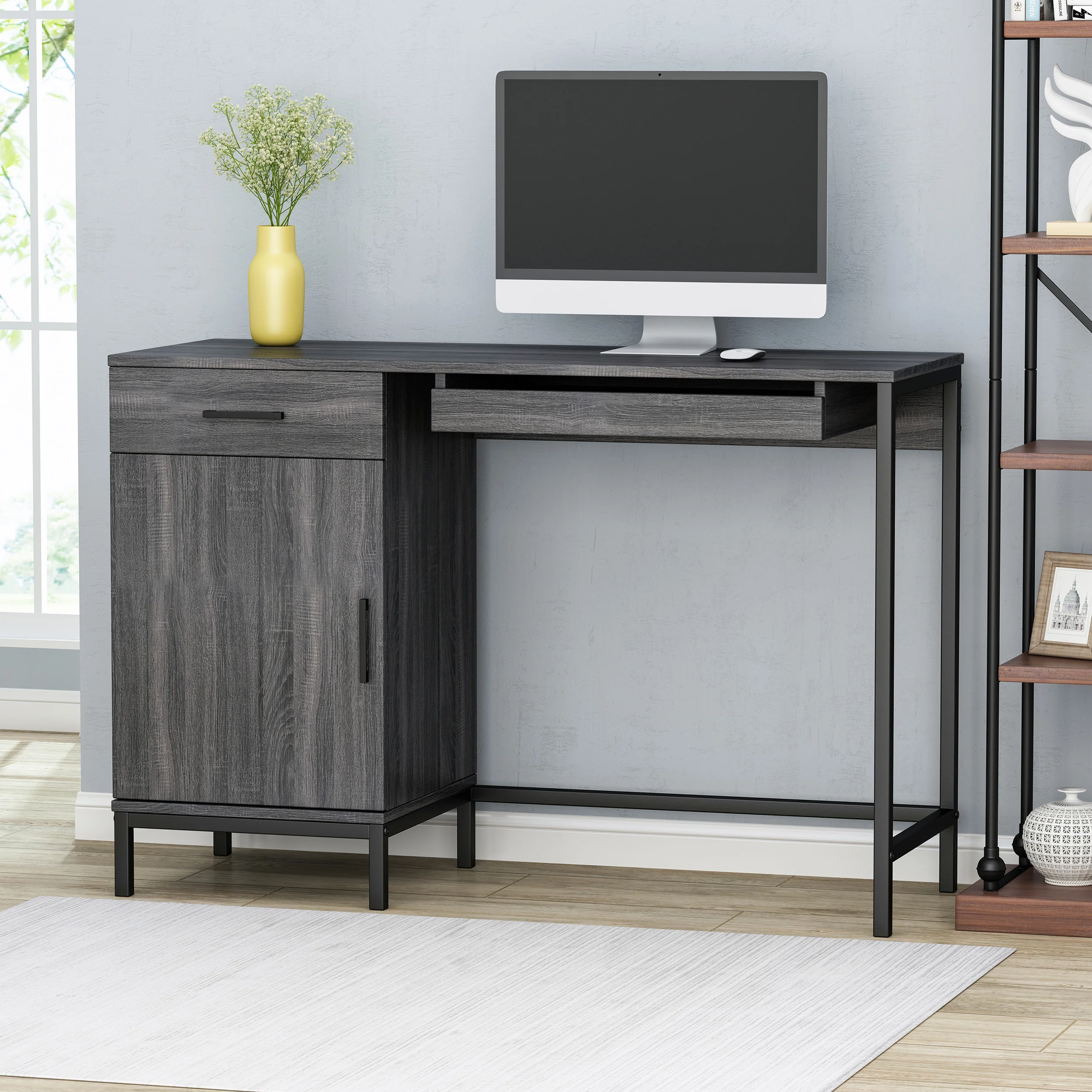 Jeanie Contemporary Faux Wood Computer Desk - furnishings