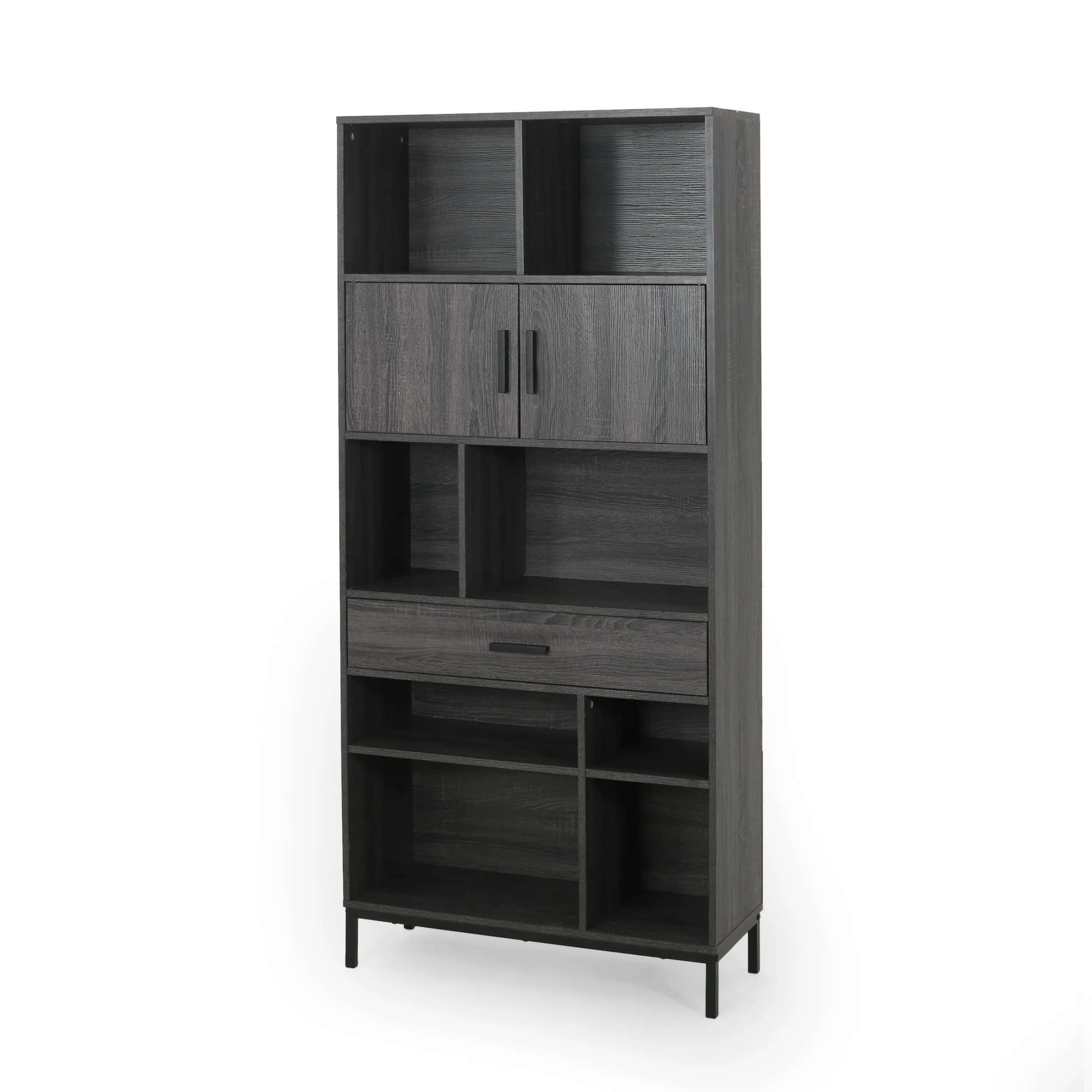 Elon Bookcase With Storage Cabinet & Drawer - furnishings