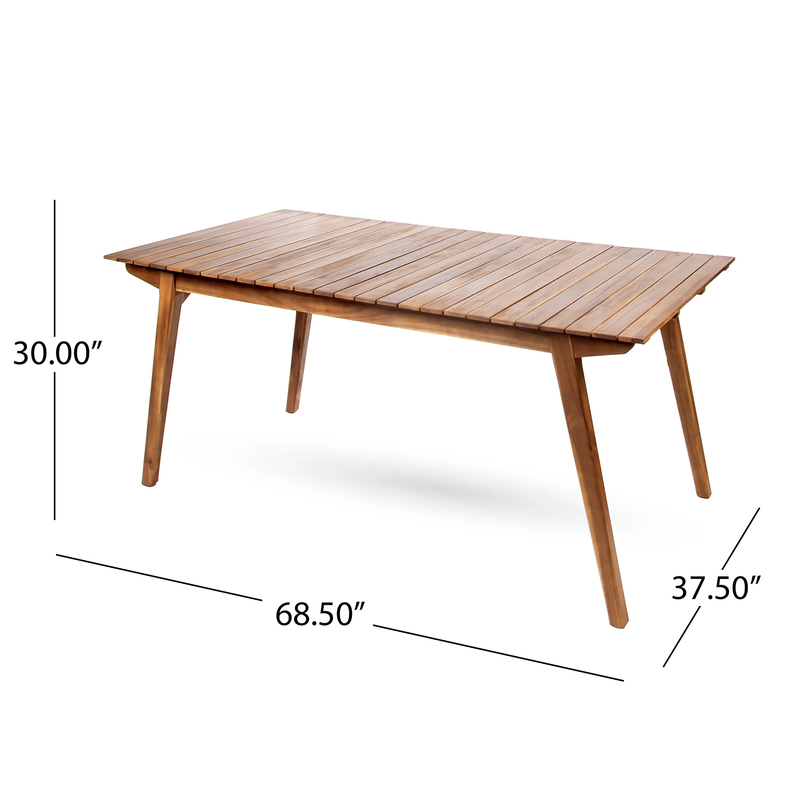 Jerry Outdoor 7 Piece Acacia Dining Set, Teak Finish - furnishings