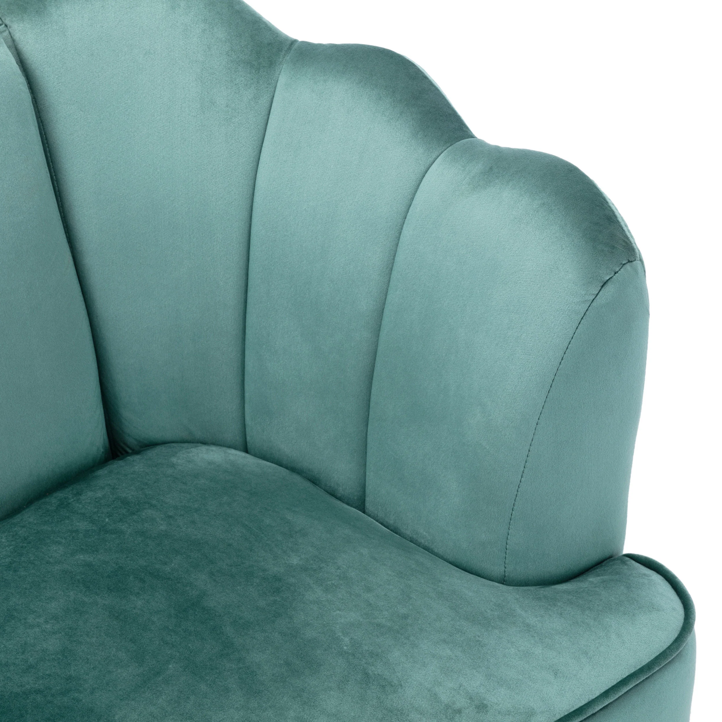 Ohnstad Modern Glam Velvet Channel Stitch 3 Seater Shell Sofa - furnishings