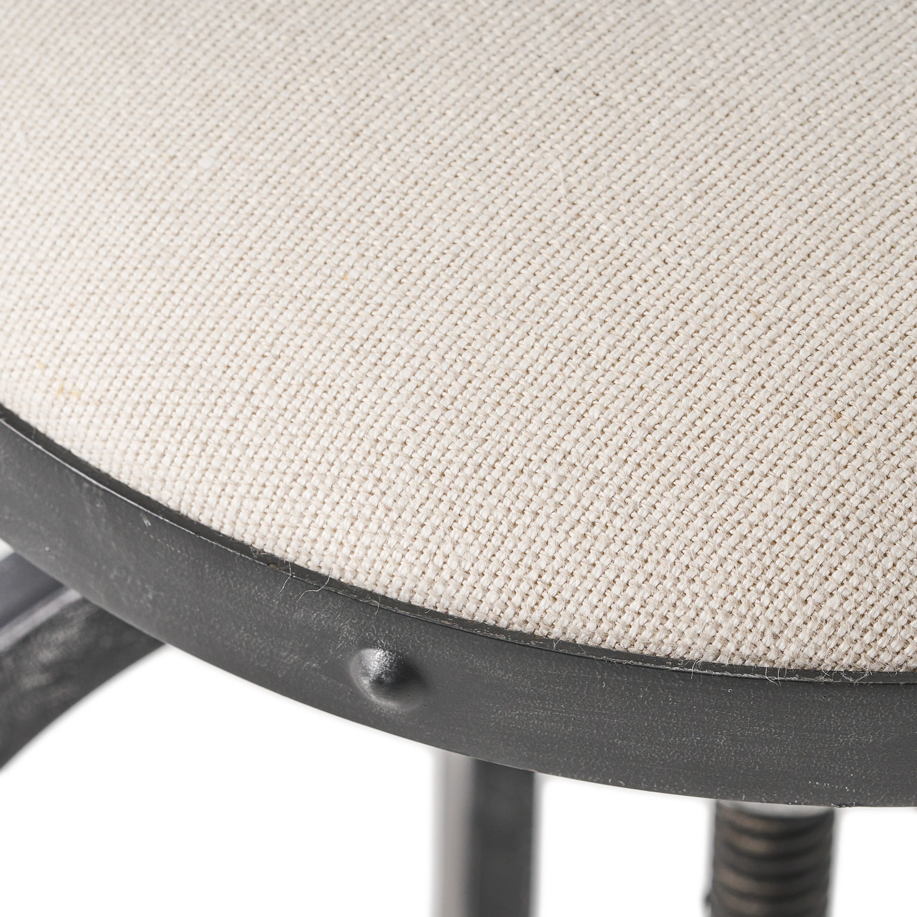 Contemporary Adjustable Fabric Off-White Swivel Barstool w/ Backrest - furnishings