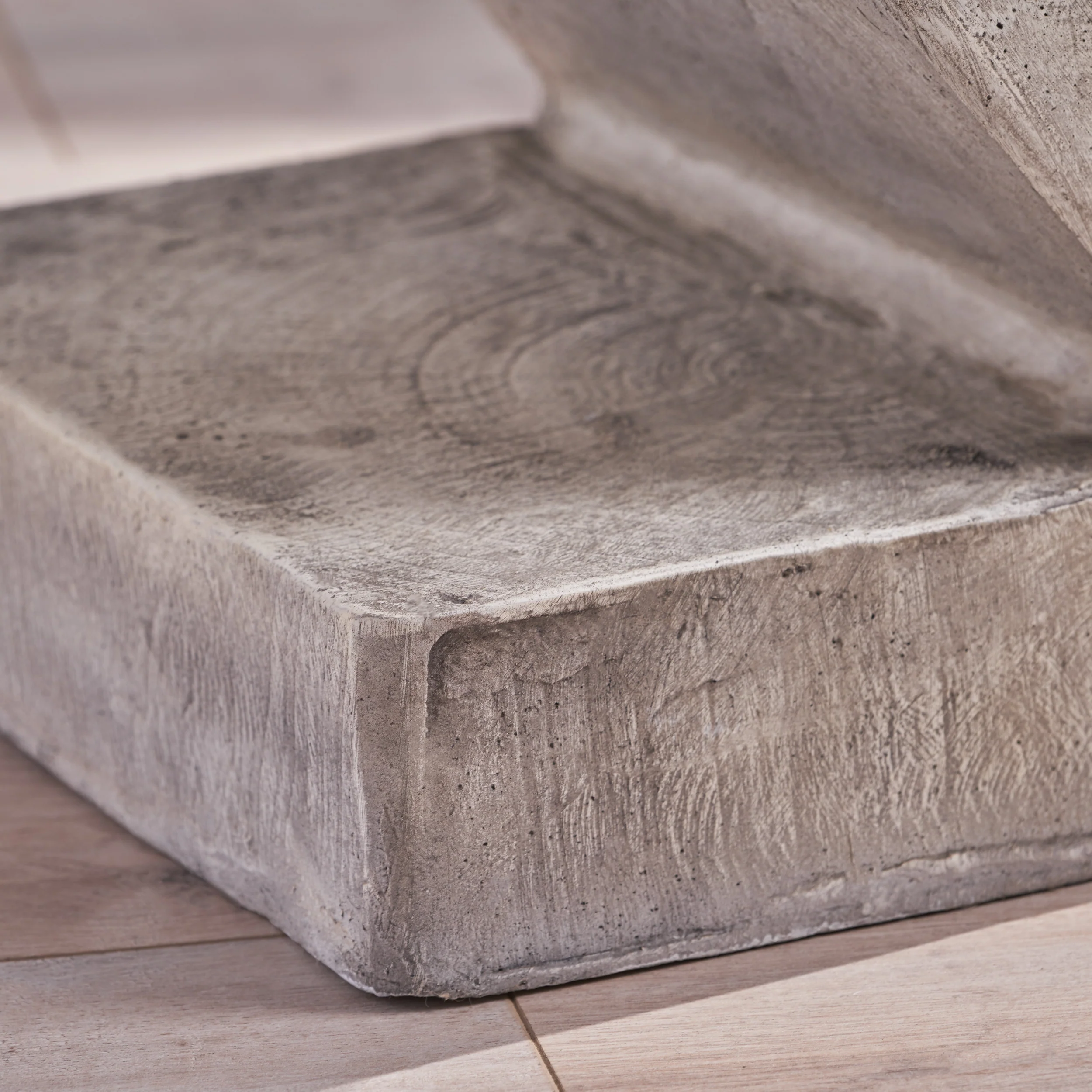 Ligia Modern Z-Shaped Lightweight Concrete Accent Side Table - furnishings