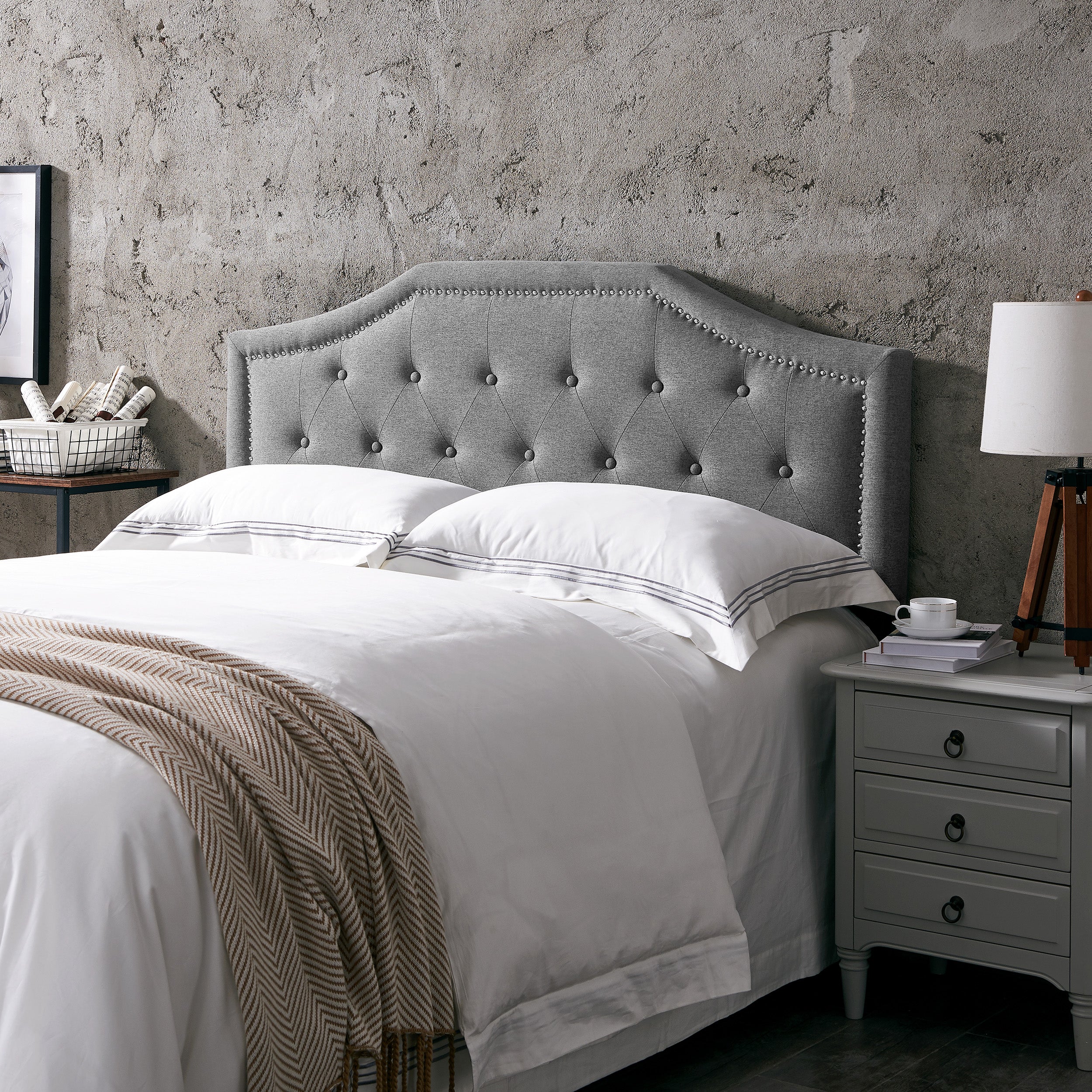 Olivia Contemporary Upholstered Queen/Full Headboard - furnishings