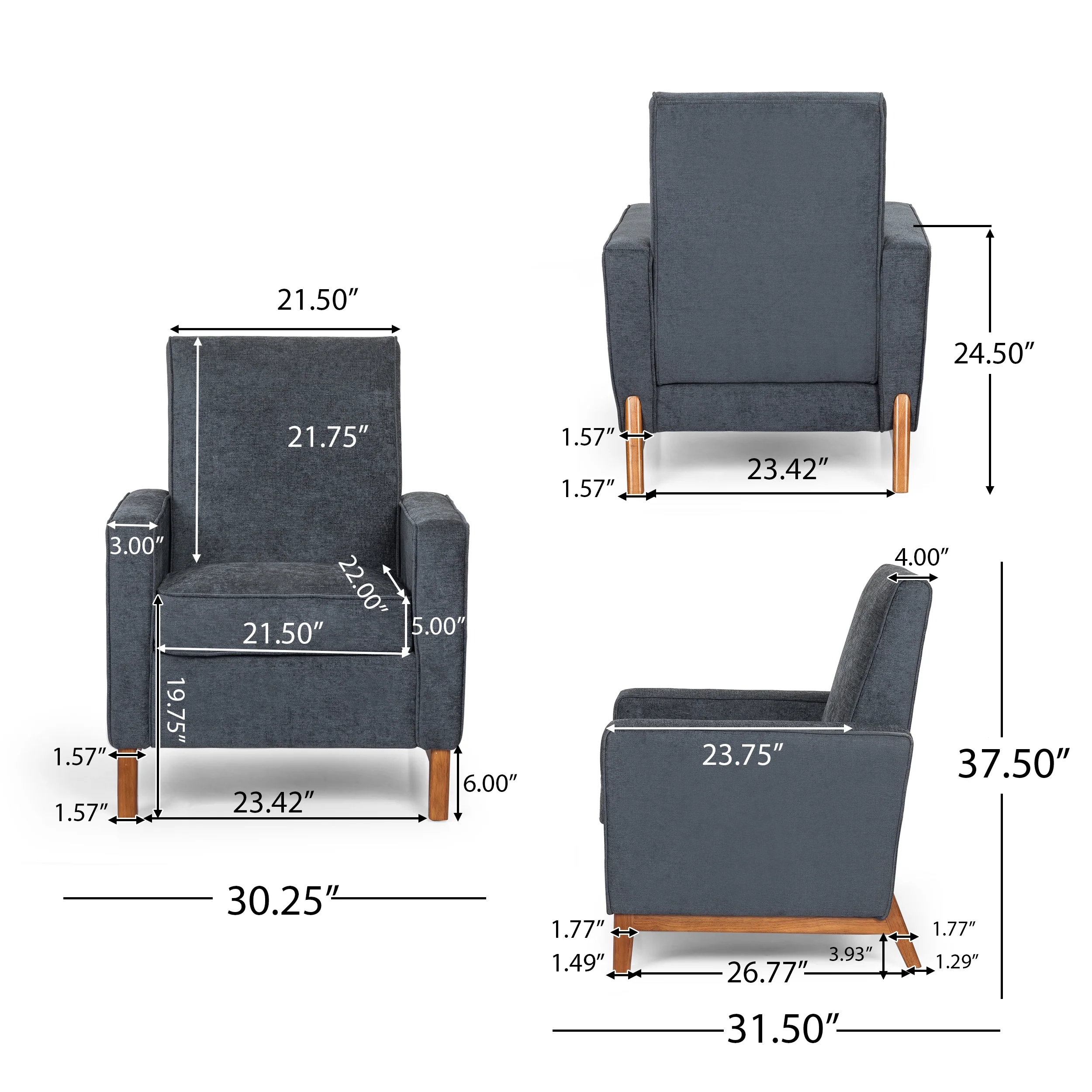 Haston Contemporary Upholstered Club Chair - furnishings