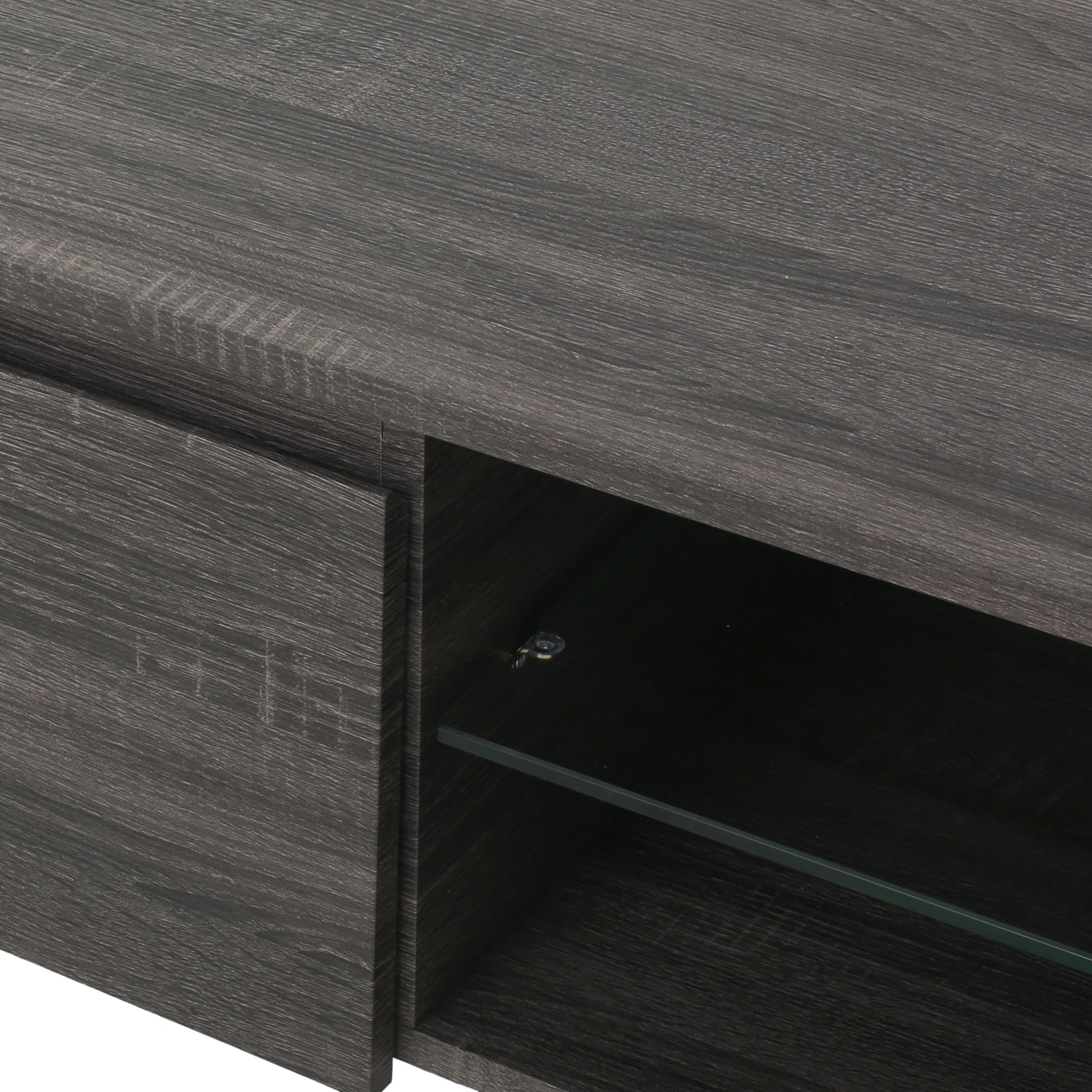 Reginald Mid Century Modern 2 Cabinets & Glass Shelf TV Stand - furnishings