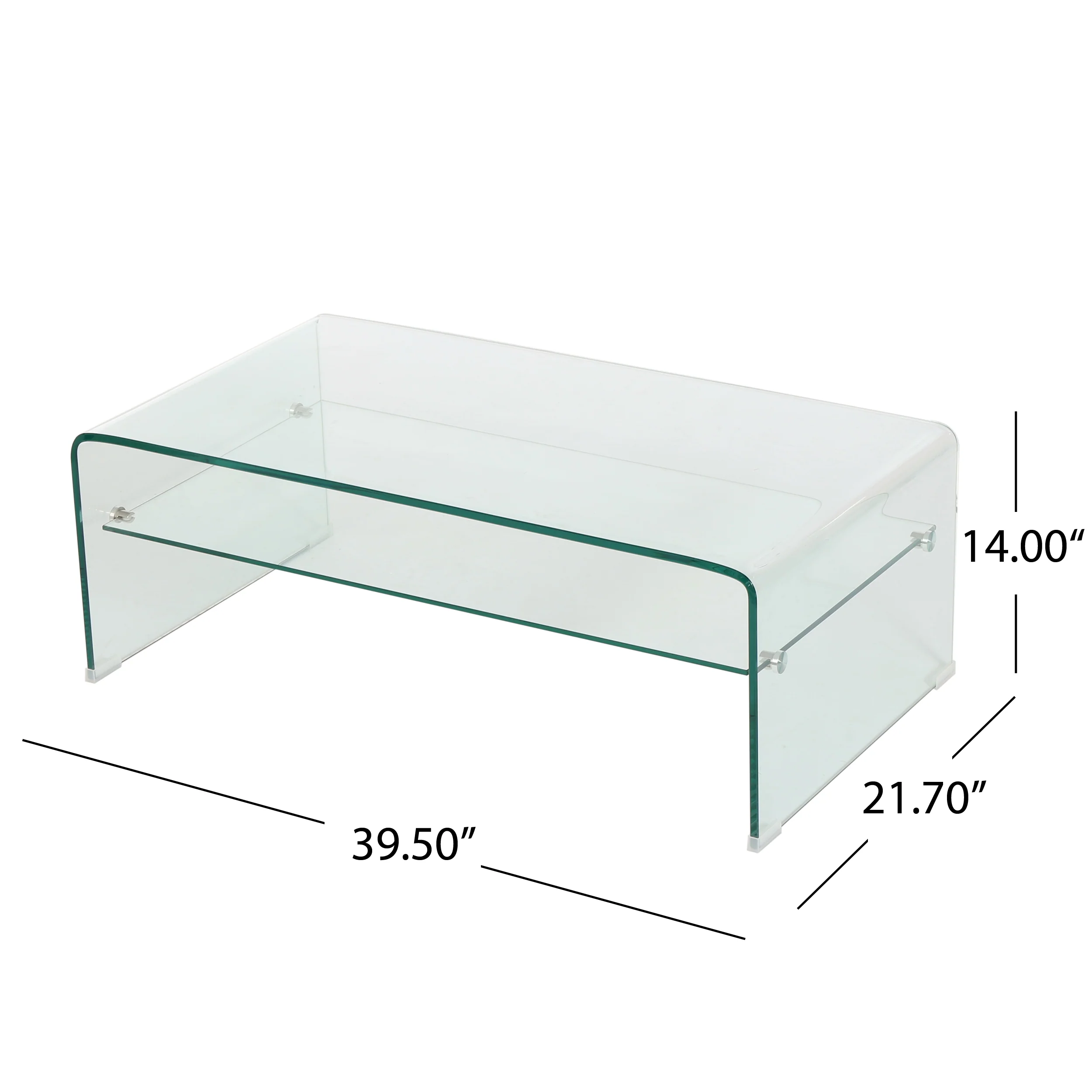Classon Glass Rectangle Coffee Table w/ Shelf - furnishings