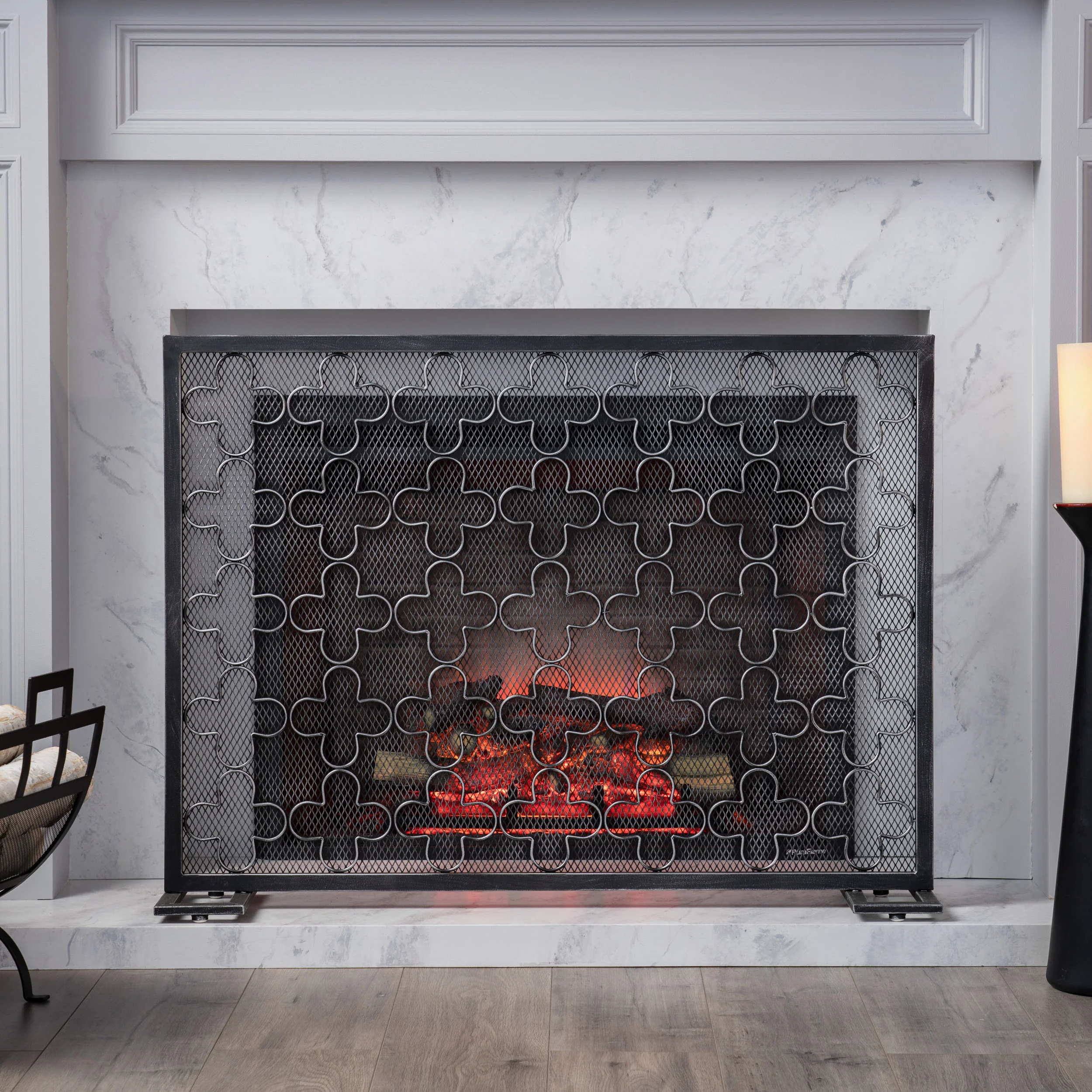Uriah Modern Single PanelIron Firescreen - furnishings