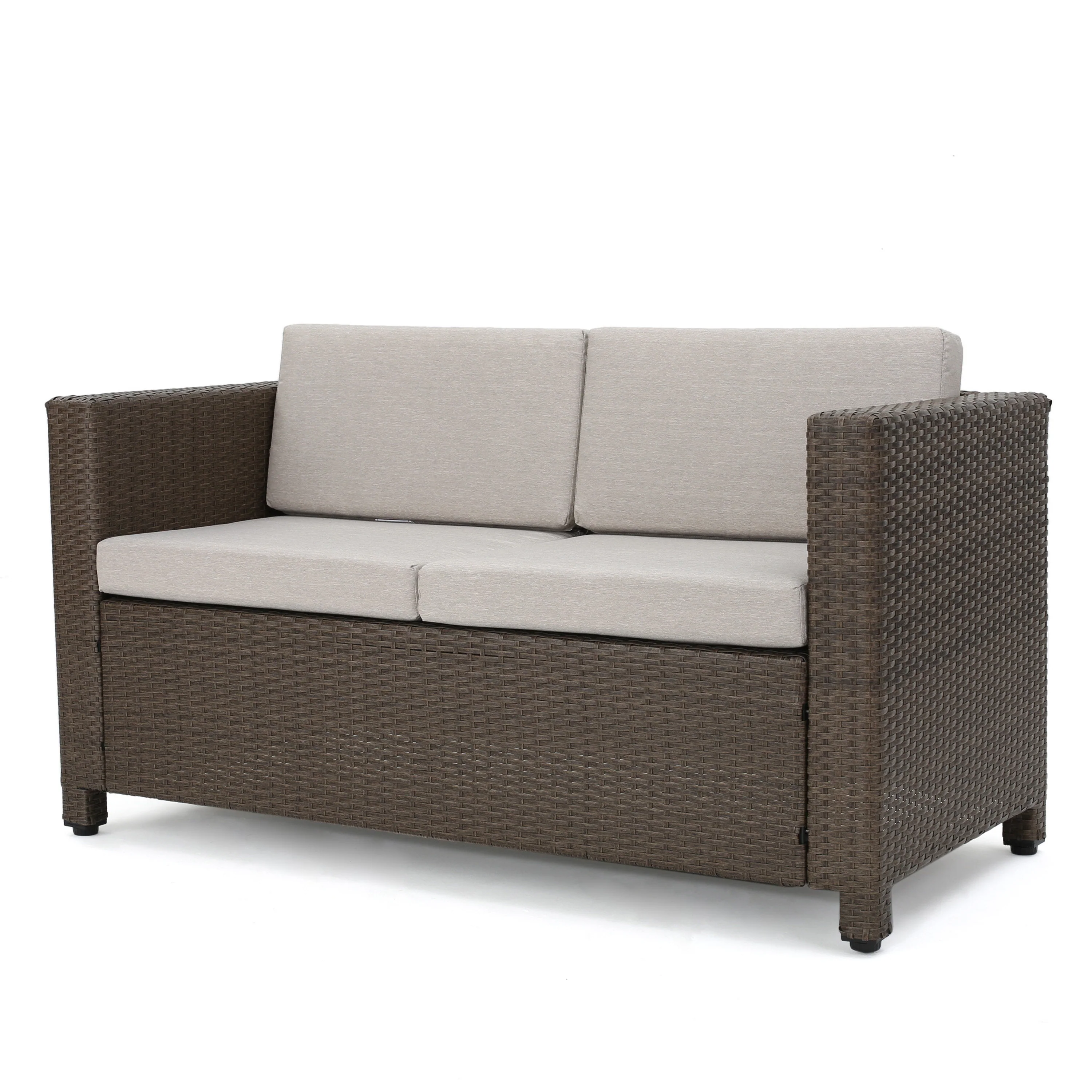 Feronia Outdoor 8 Pc Wicker Chat Set w/ Water Resistant Cushions - furnishings