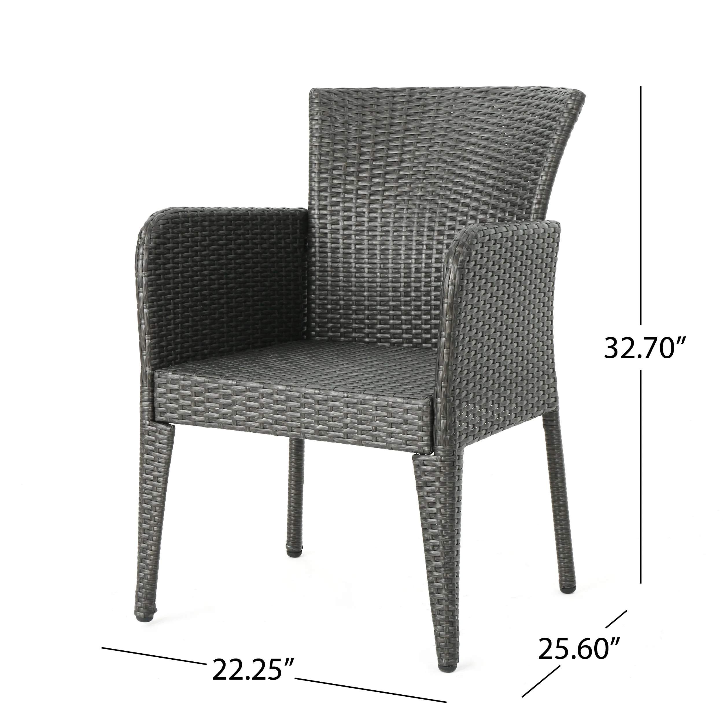 Haywood Outdoor 7 Piece Wicker Dining Set, Grey - furnishings