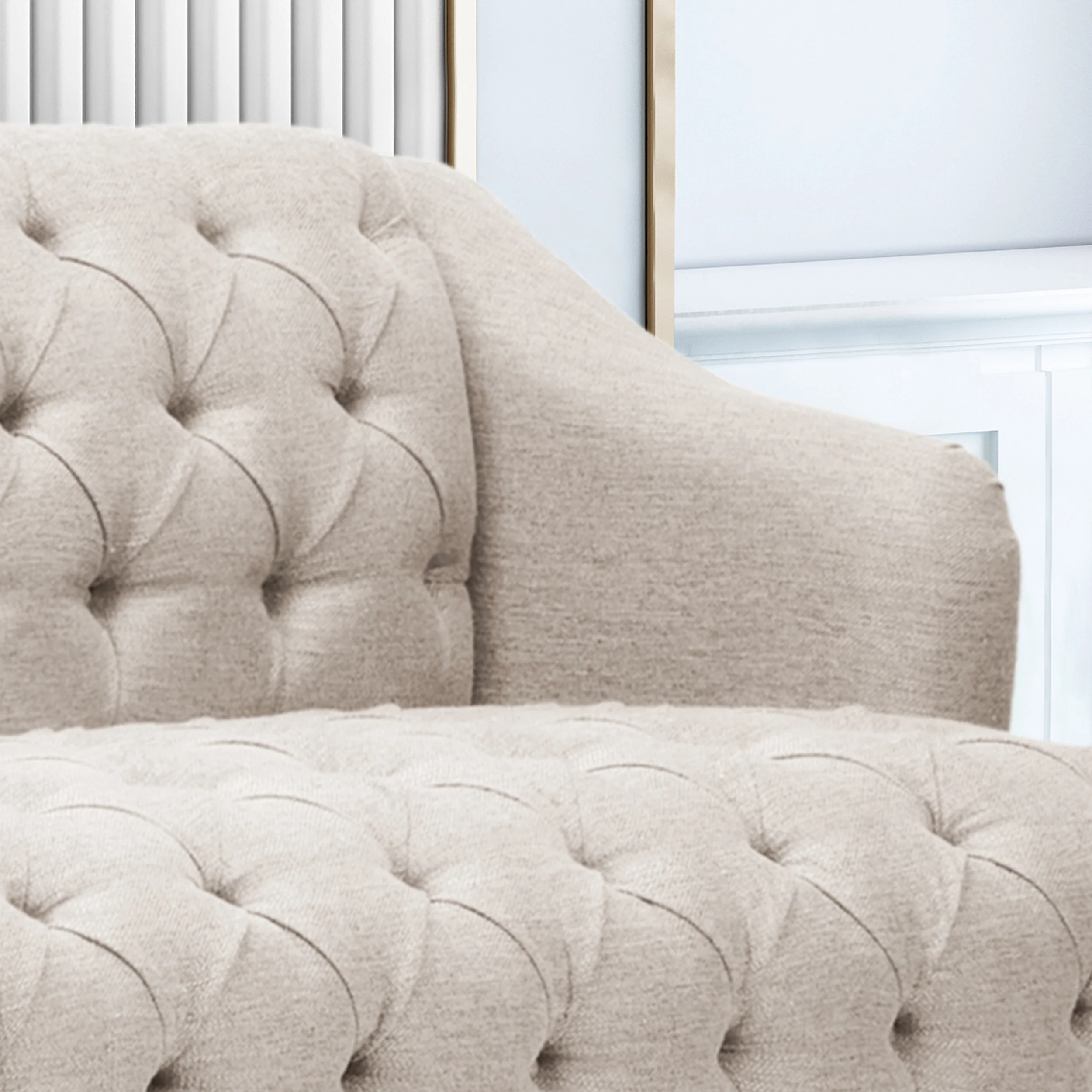 Kayleigh Contemporary Tufted Fabric 3 Seater Sofa - furnishings