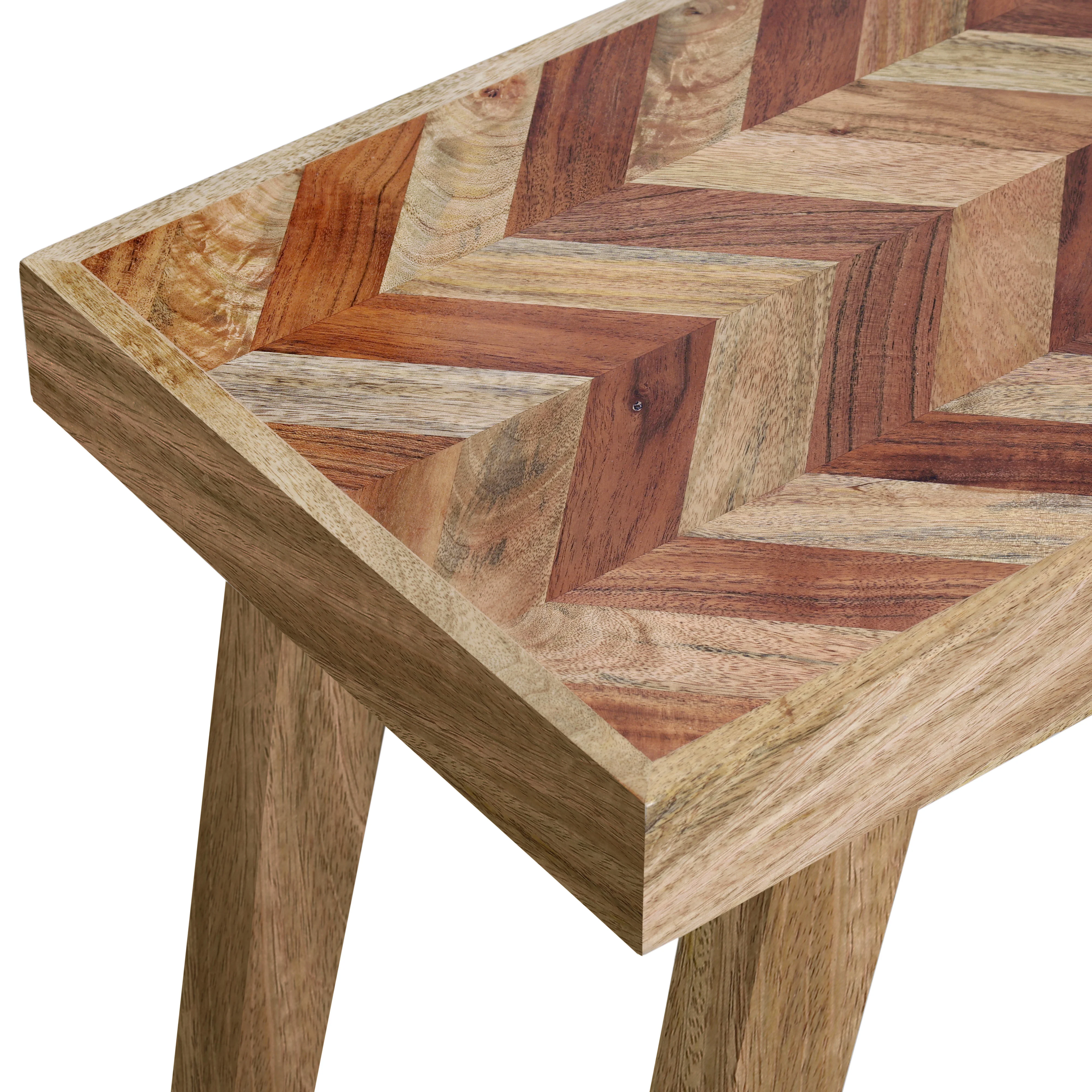 Liorad Mango Rustic Boho Wood Dining Bench - furnishings