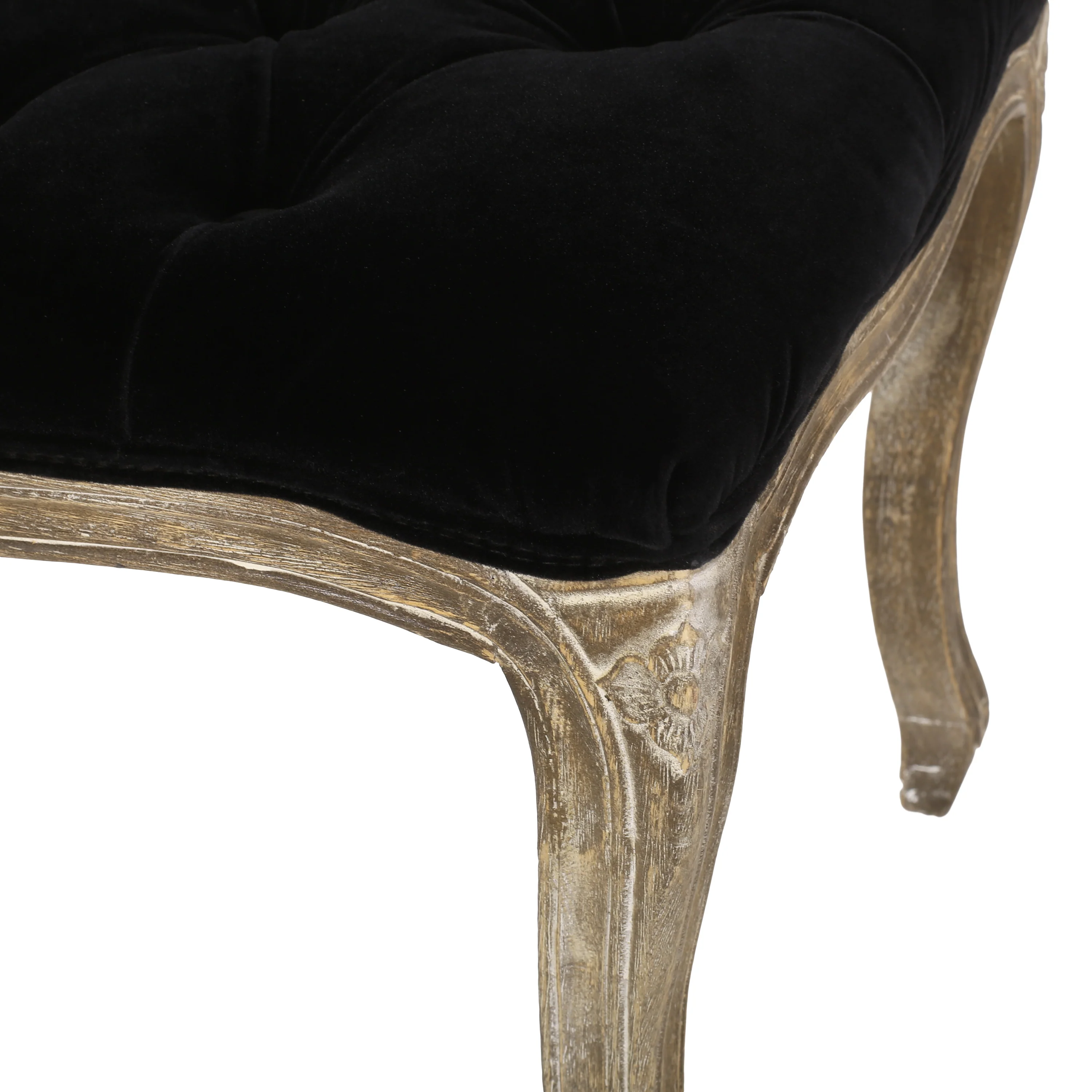 Francis Traditional Button Tufted Velvet Bench - furnishings