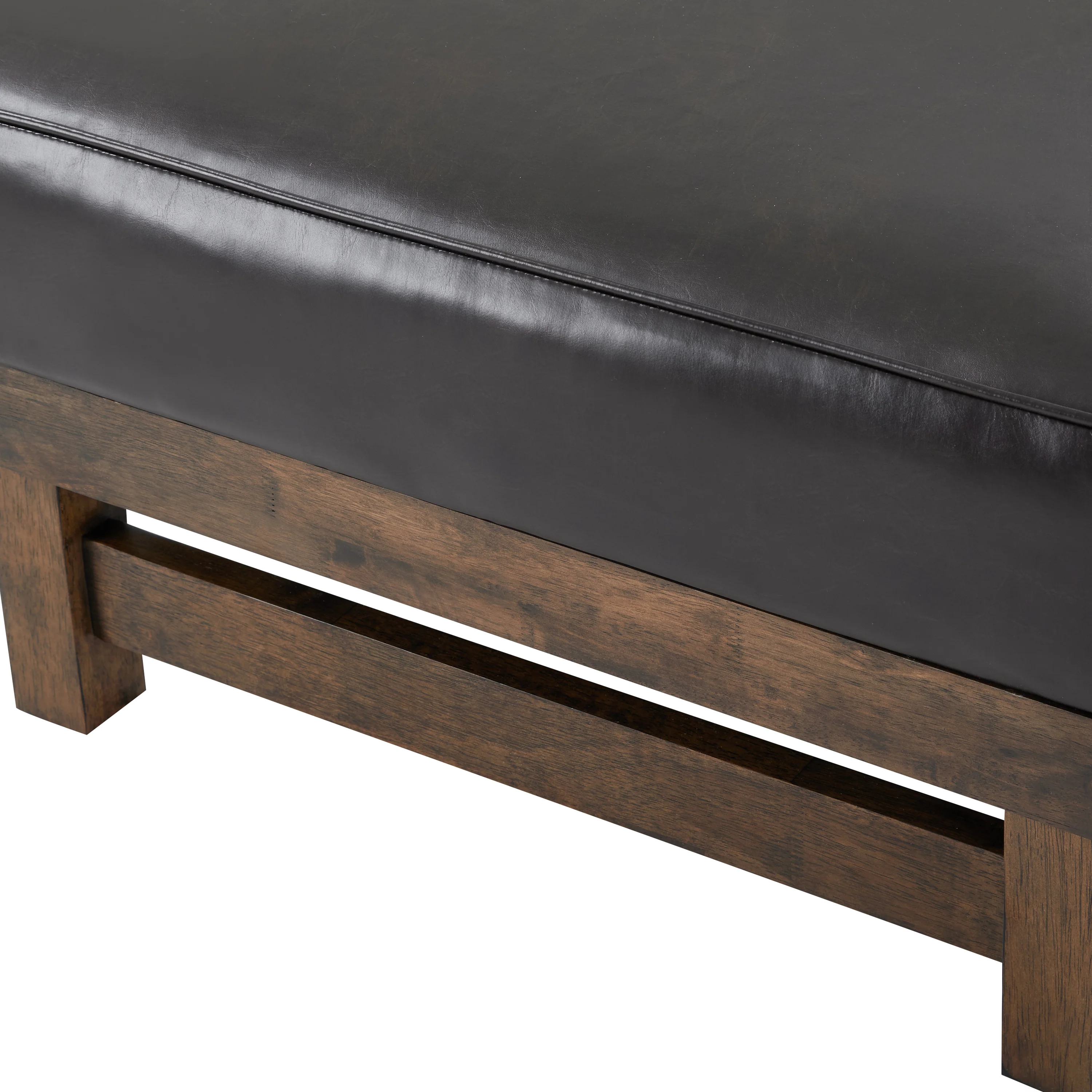 Temzyl temzyl Modern PU Cocktail Ottoman with Wood Frame - furnishings