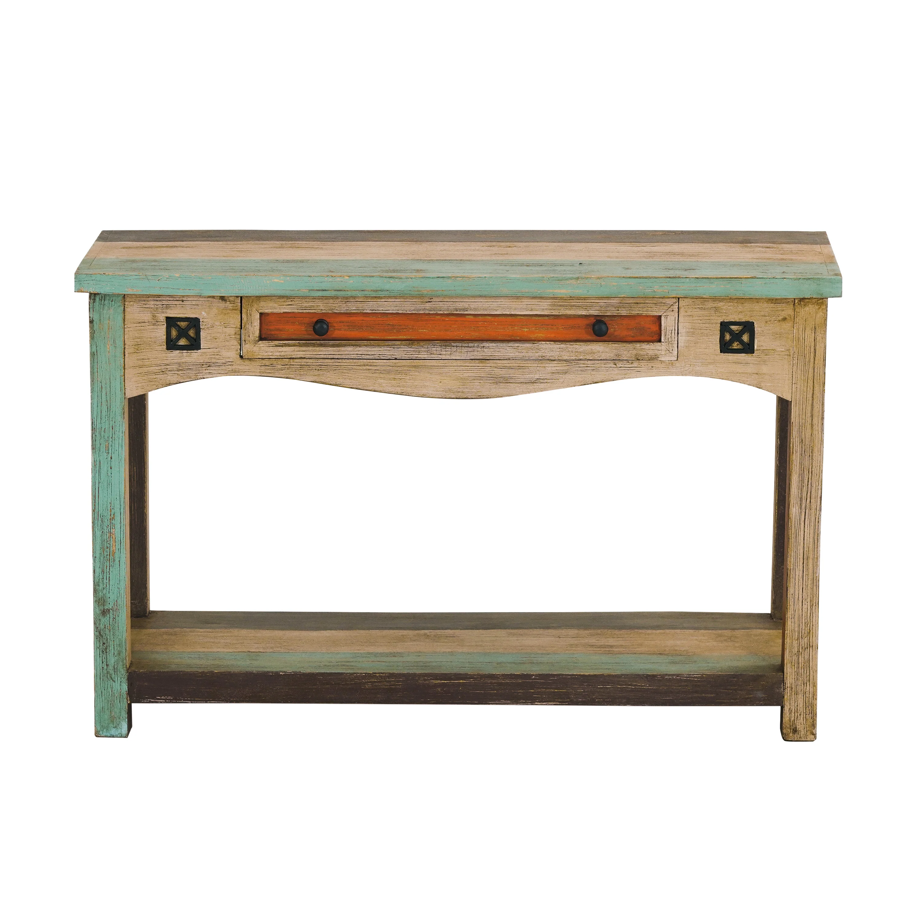 Tracey Handmade Distressed Mango Wood Console Table, Multicolored - furnishings