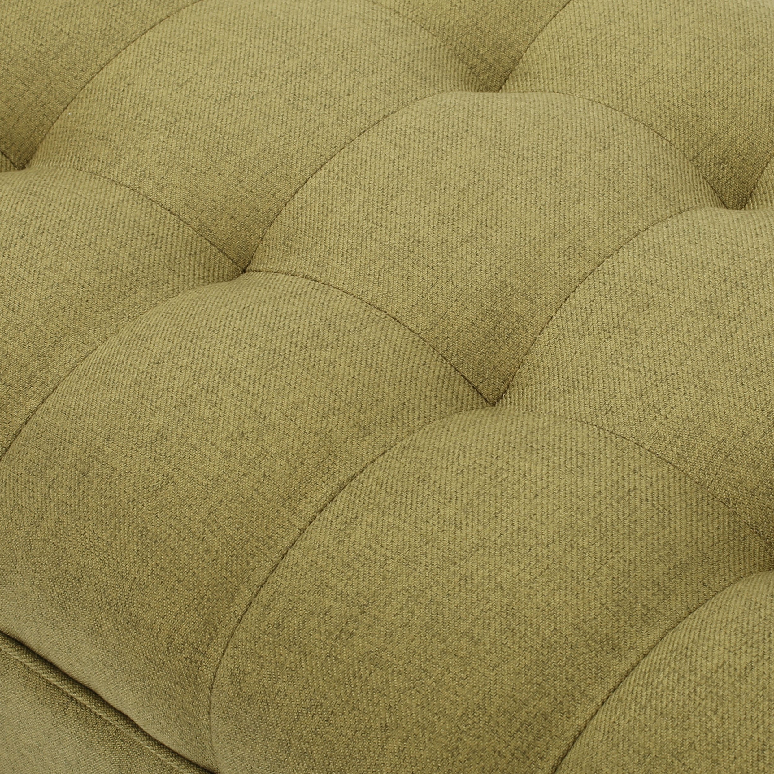 Madrid Mid-Century Modern Tufted Fabric Ottoman Bench with Tapered Legs - furnishings