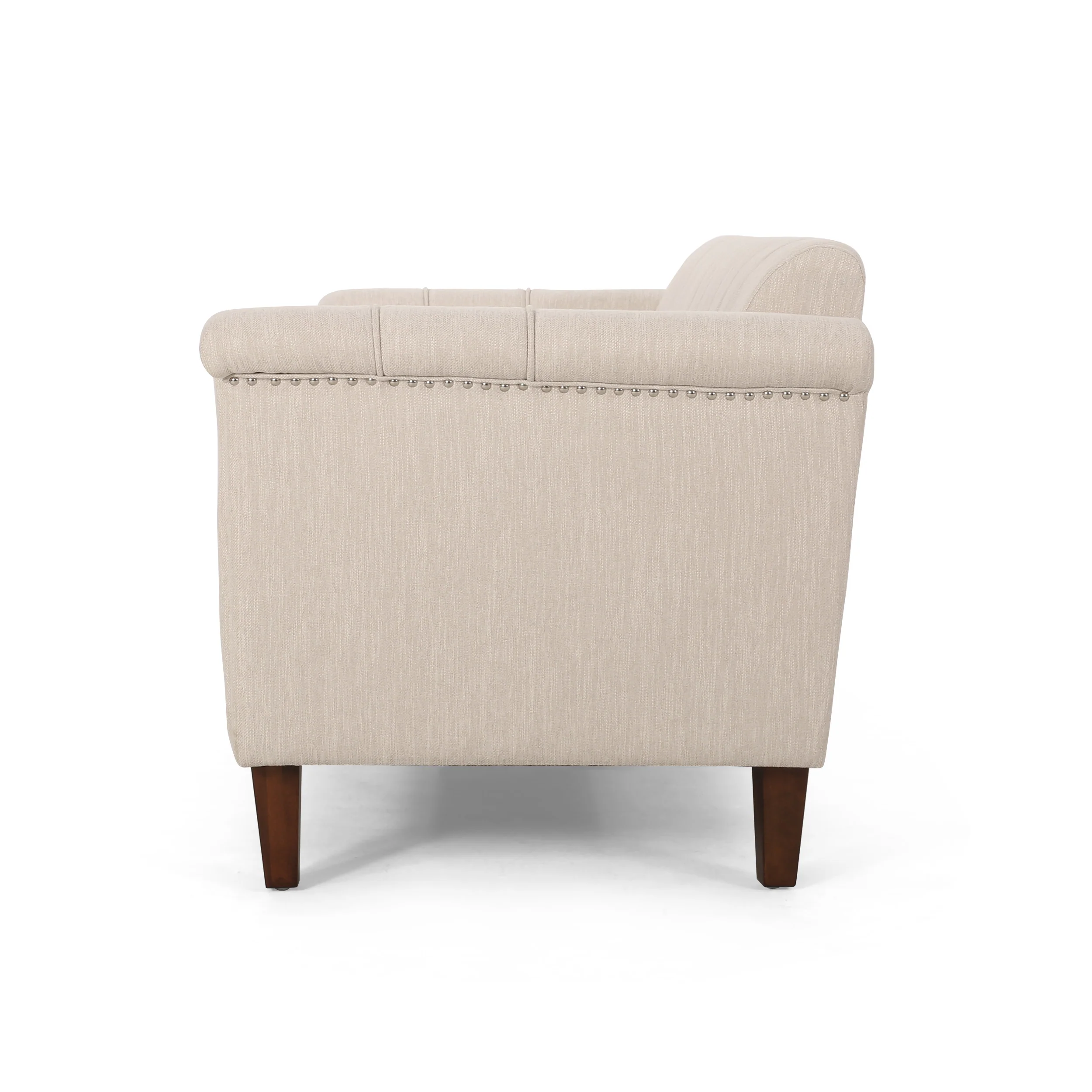 Shahmeer Contemporary Channel Stitch Fabric 3 Seater Sofa - furnishings