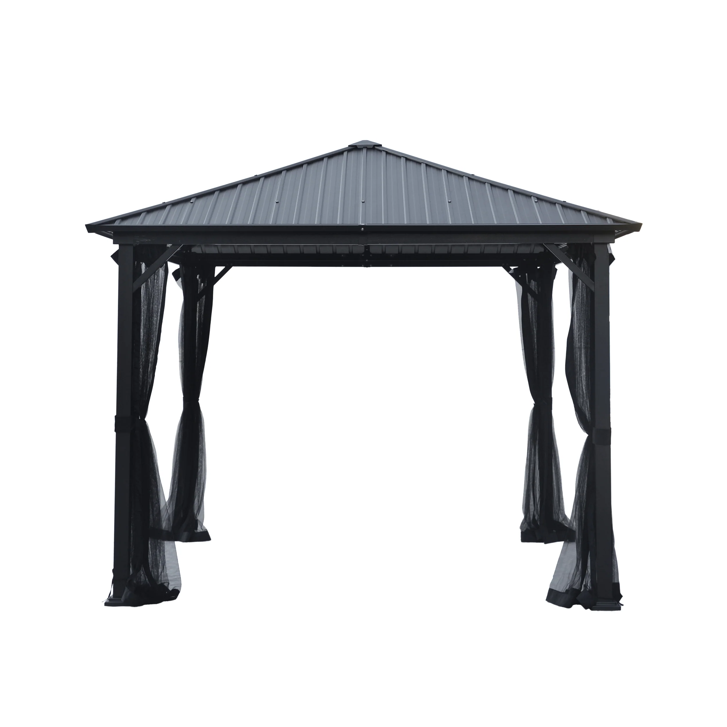 Codie 10' x 10' Outdoor Modern Aluminum Hardtop Gazebo - furnishings