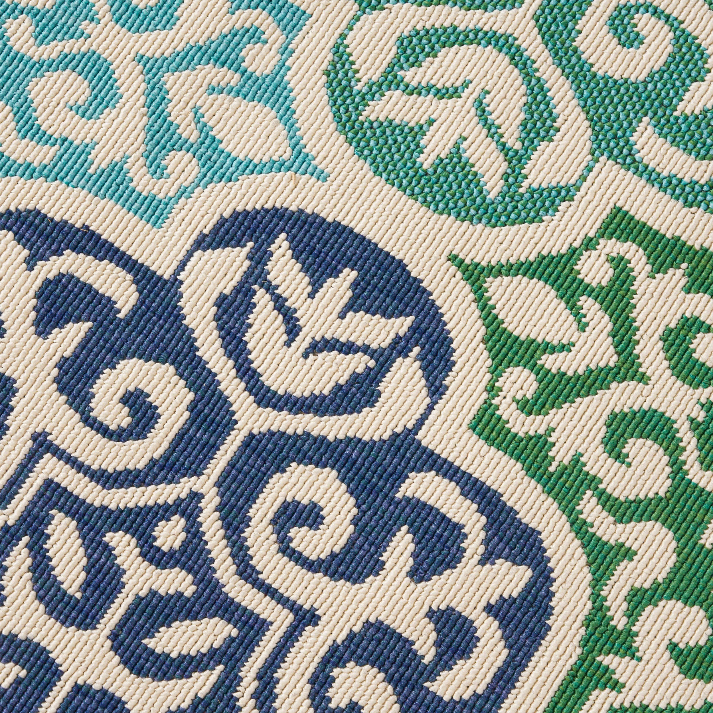 Ellie Outdoor Medallion Area Rug, Ivory and Multi - furnishings