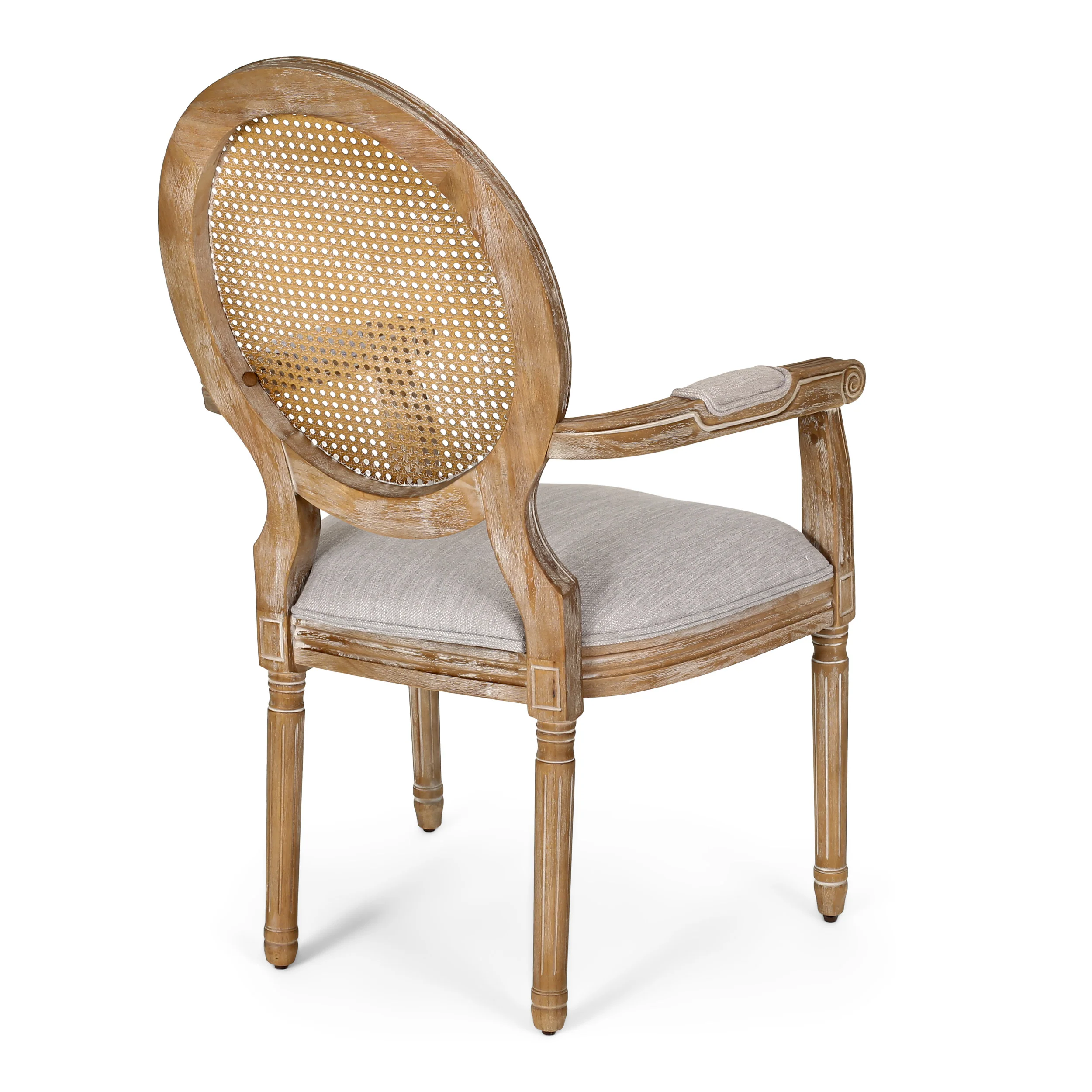 Aisenbrey French Country Wood and Cane Upholstered Dining Chair - furnishings
