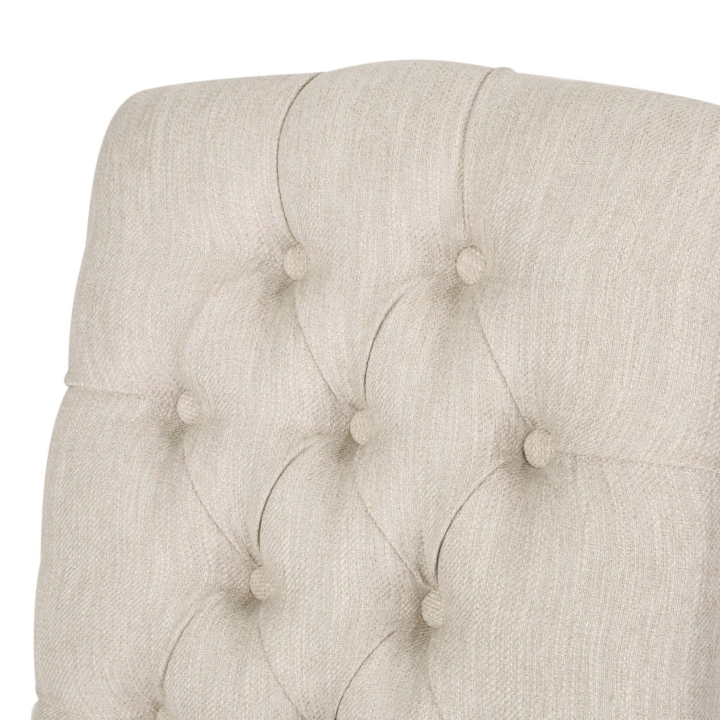 Frances Contemporary Fabric Tufted Dining Chairs with Nailhead Trim, Set of 2 - furnishings