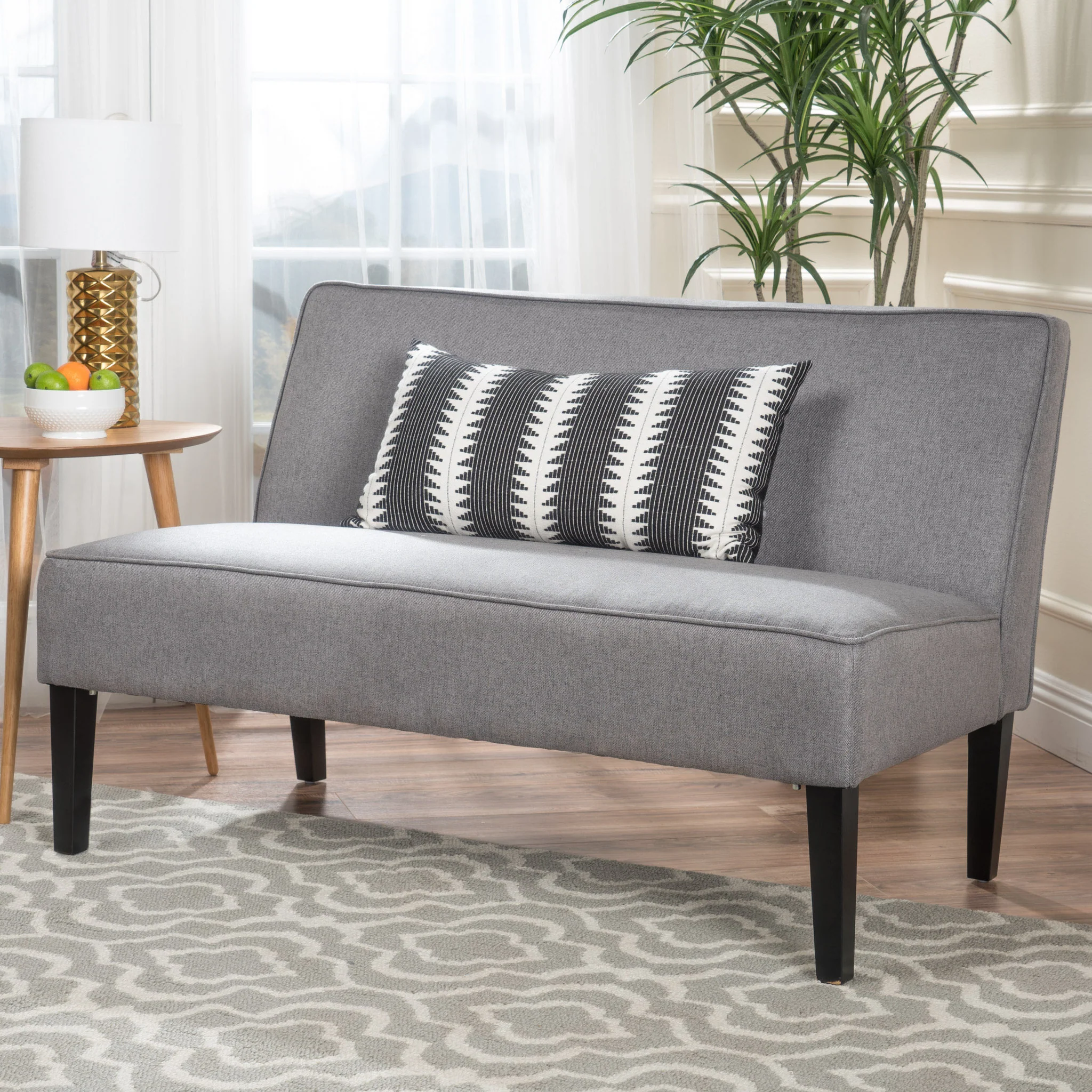Chandler Grey Fabric Settee - furnishings