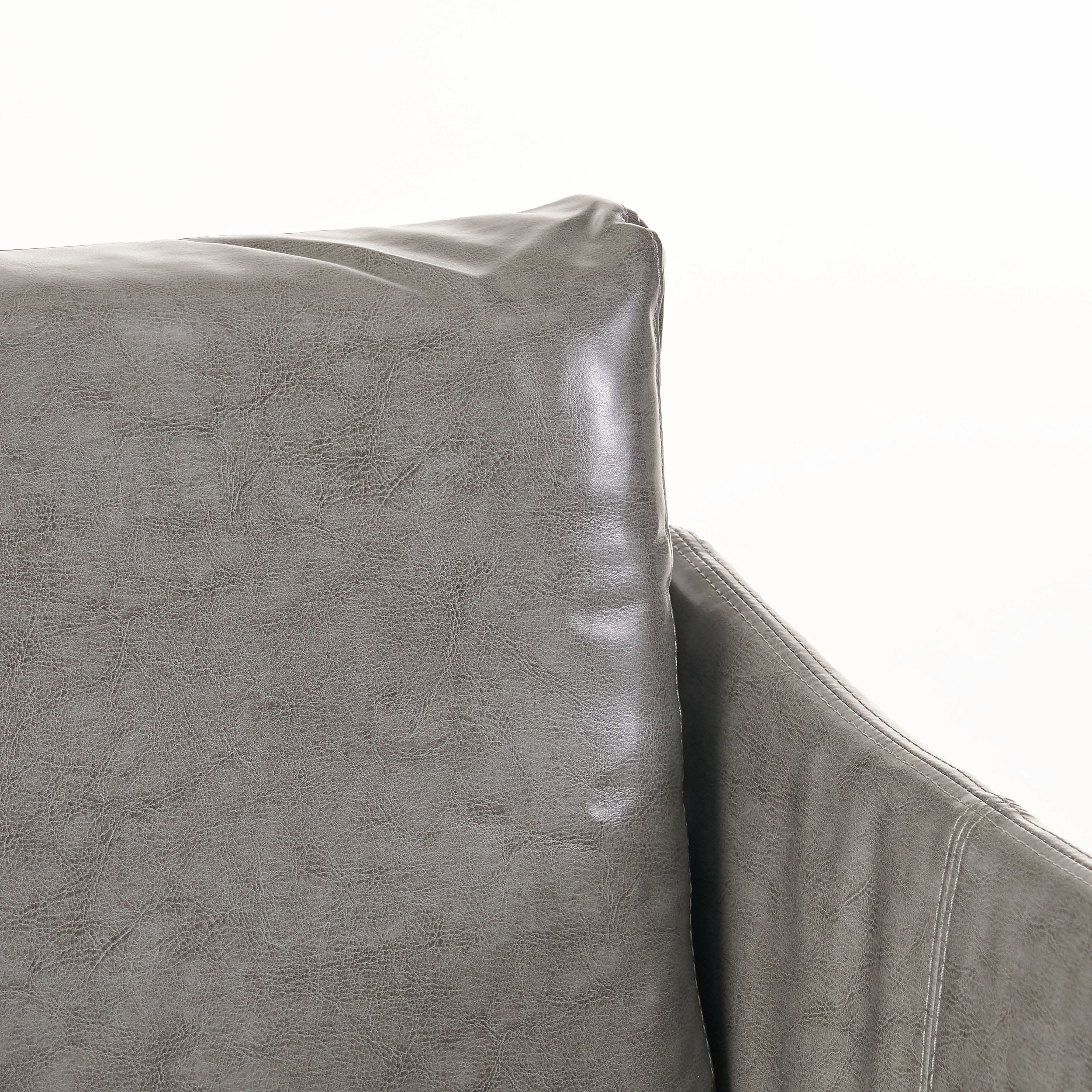 Nile Grey Leather Loveseat - furnishings
