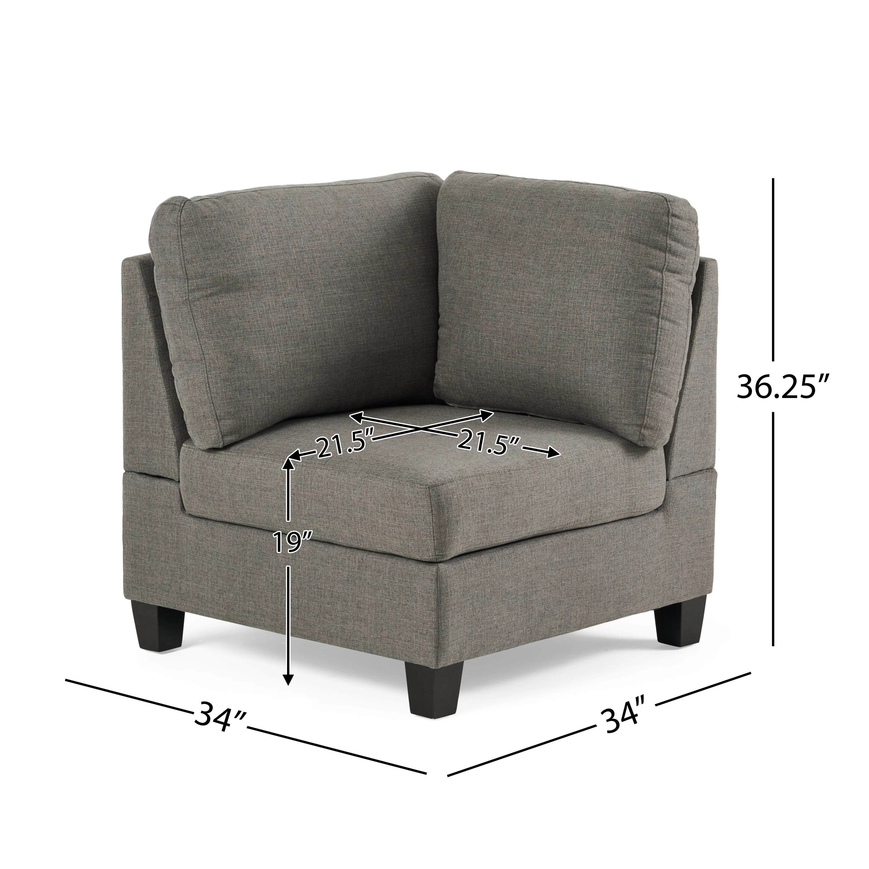 Jakyri Fabric 7 Seater Tufted Sectional Sofa - furnishings