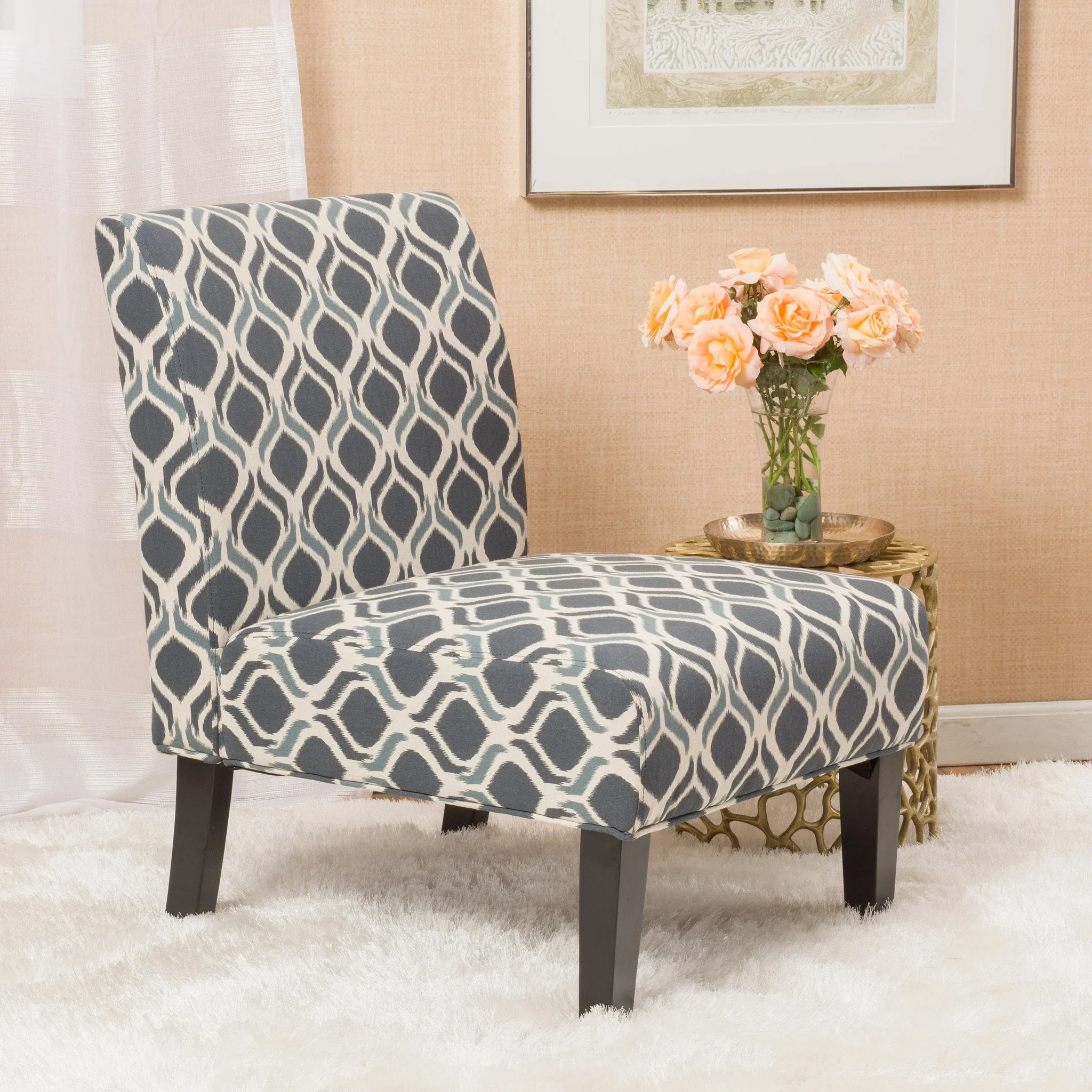 Kalee Contemporary Fabric Slipper Accent Chair - furnishings