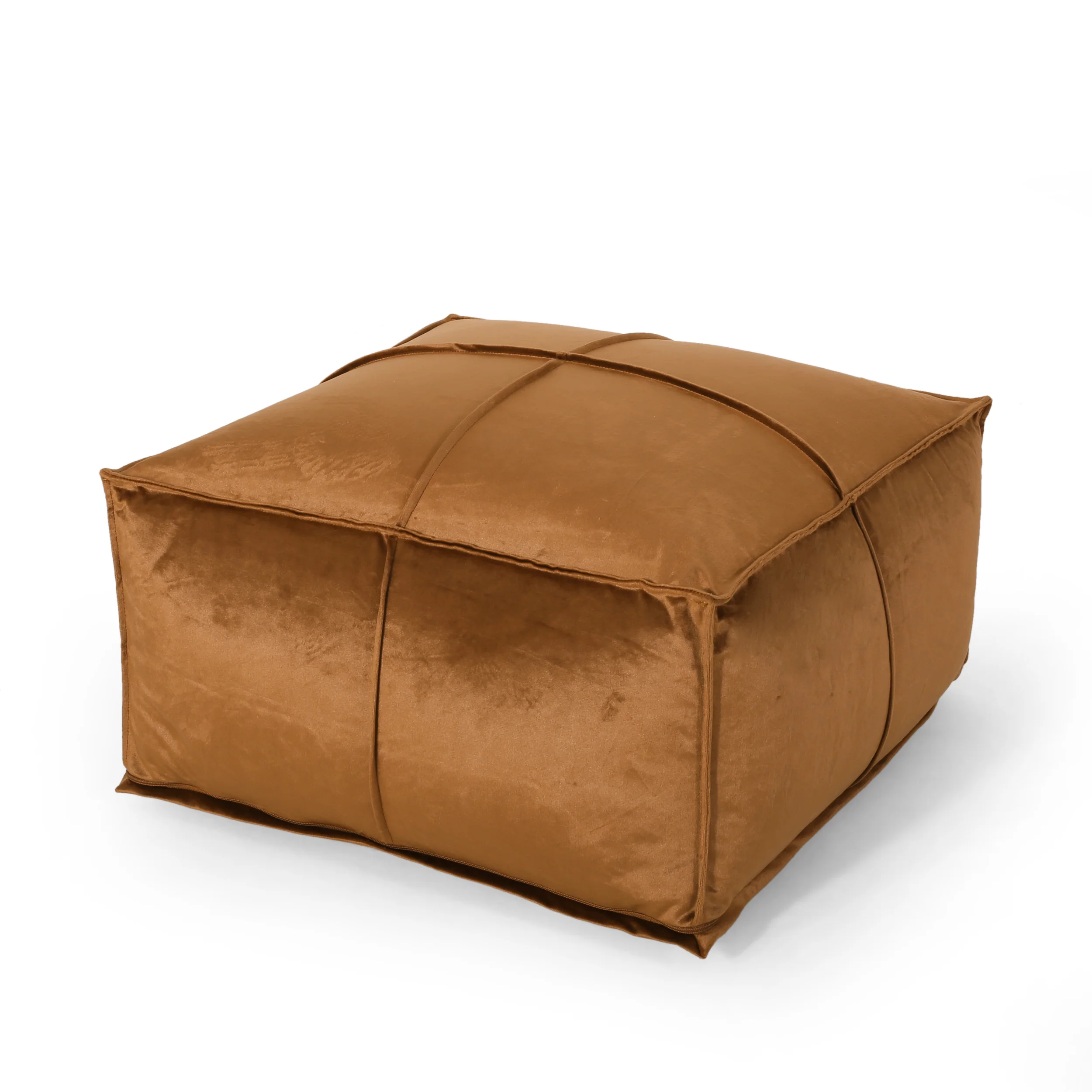 Cytheria Modern Glam Velvet Square Bean Bag Ottoman - furnishings