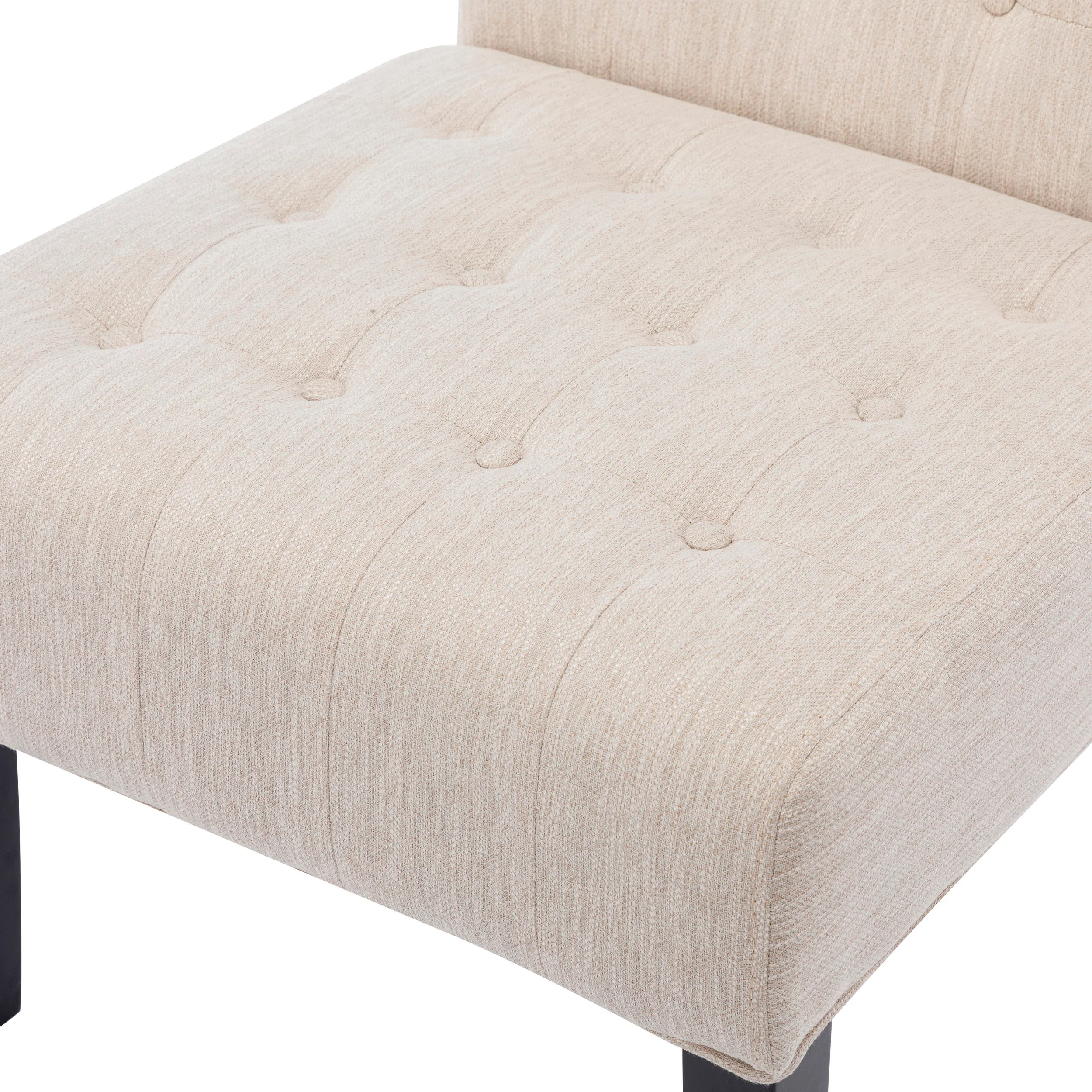 Mulligan Contemporary Fabric Tufted Slipper Chairs, Set of 2 - furnishings
