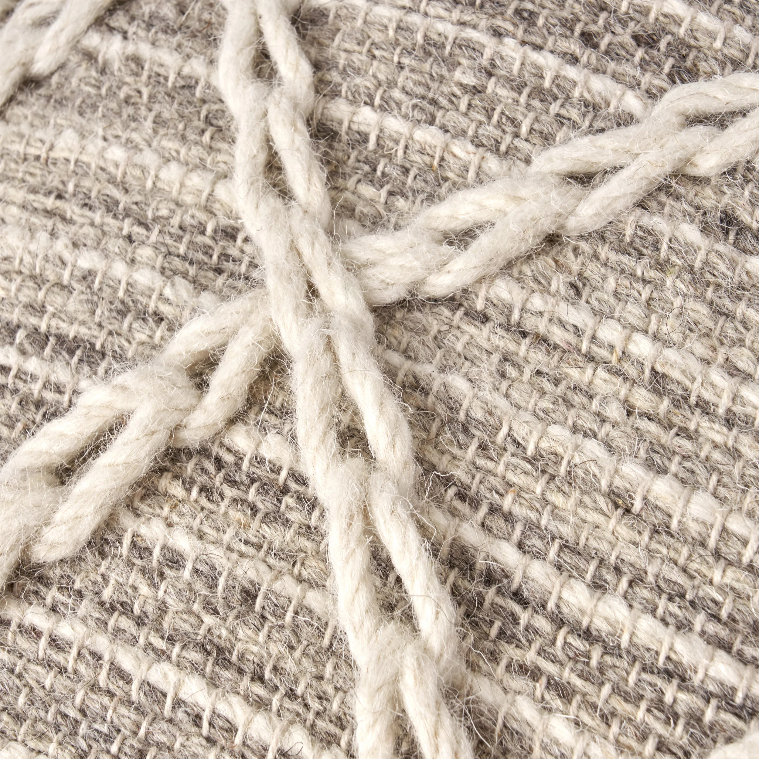 Naylea Contemporary Wool and Cotton Pouf Ottoman - furnishings